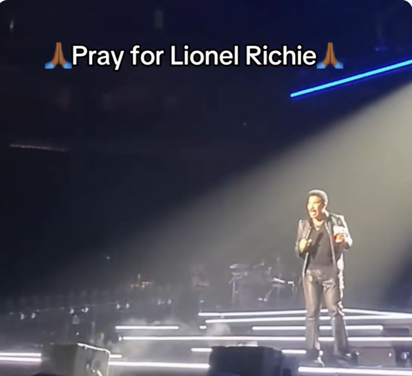 Lionel Richie performs under a spotlight at Grand Casino Arena in St. Paul, Minnesota, on June 25, 2026, as fans recorded the moment he acknowledged feeling unwell during "Dancing on the Ceiling."  | Source: TikTok/ynaffitmocha