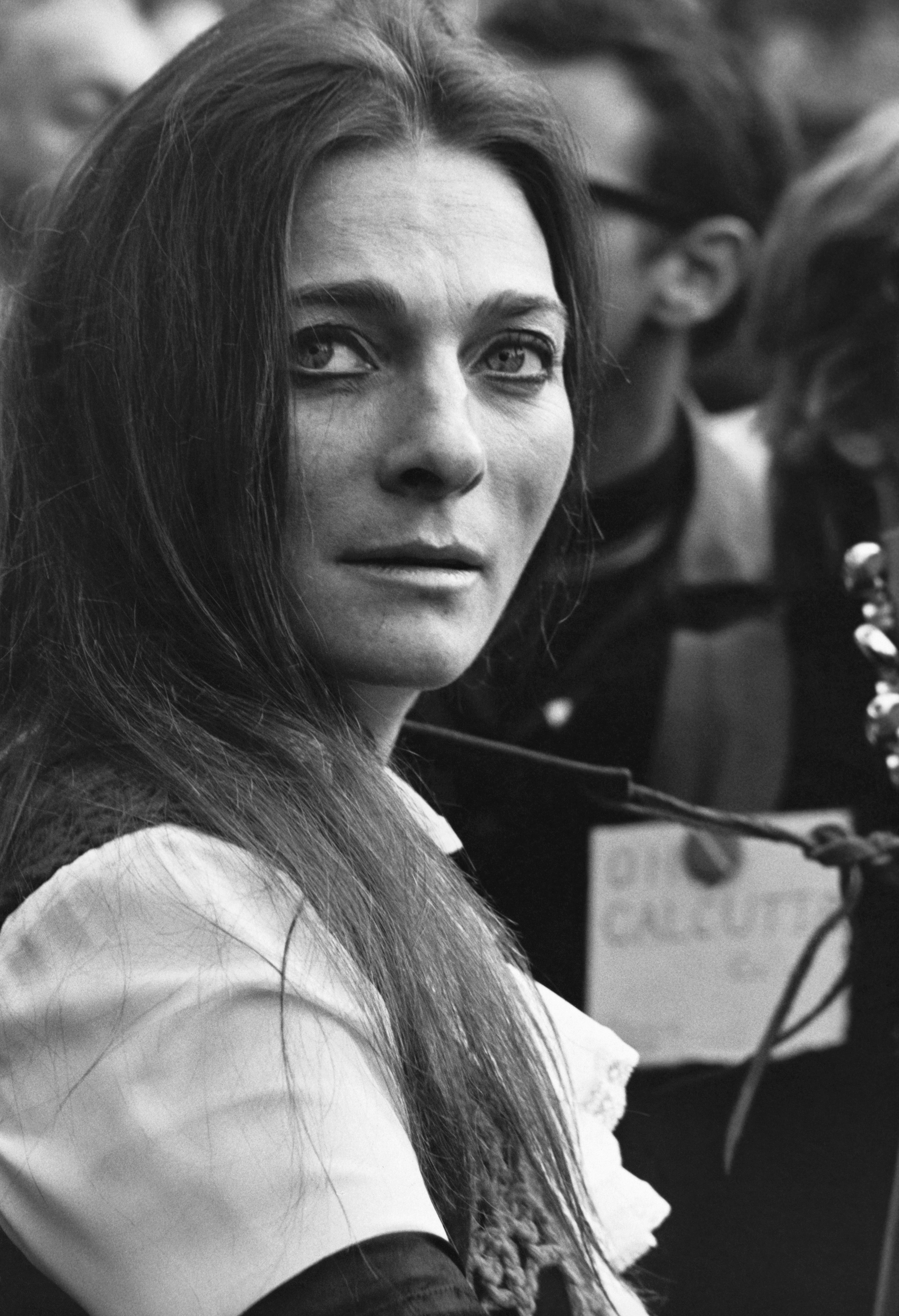 The American folk musician performs during the "Moratorium to End the War in Vietnam" rally in Bryant Park, New York, on October 15, 1969. | Source: Getty Images