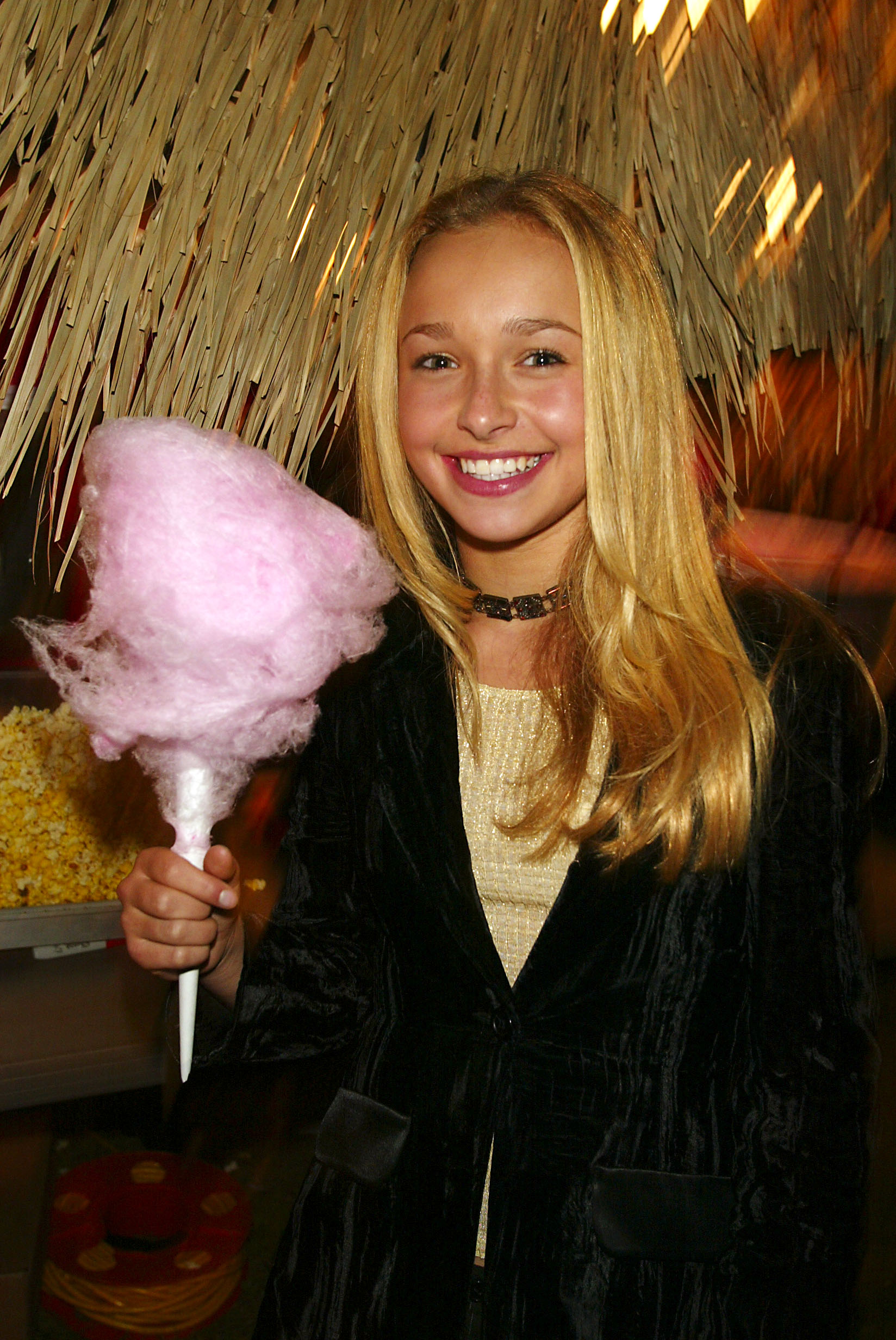Hayden Panettiere faced extreme, life-threatening complications during the birth of her daughter. At this event, she enjoyed cotton candy at the "Scooby-Doo" DVD Launch Event "Escape From Spooky Island" on Roosevelt Island on October 9, 2002, in New York City, New York.