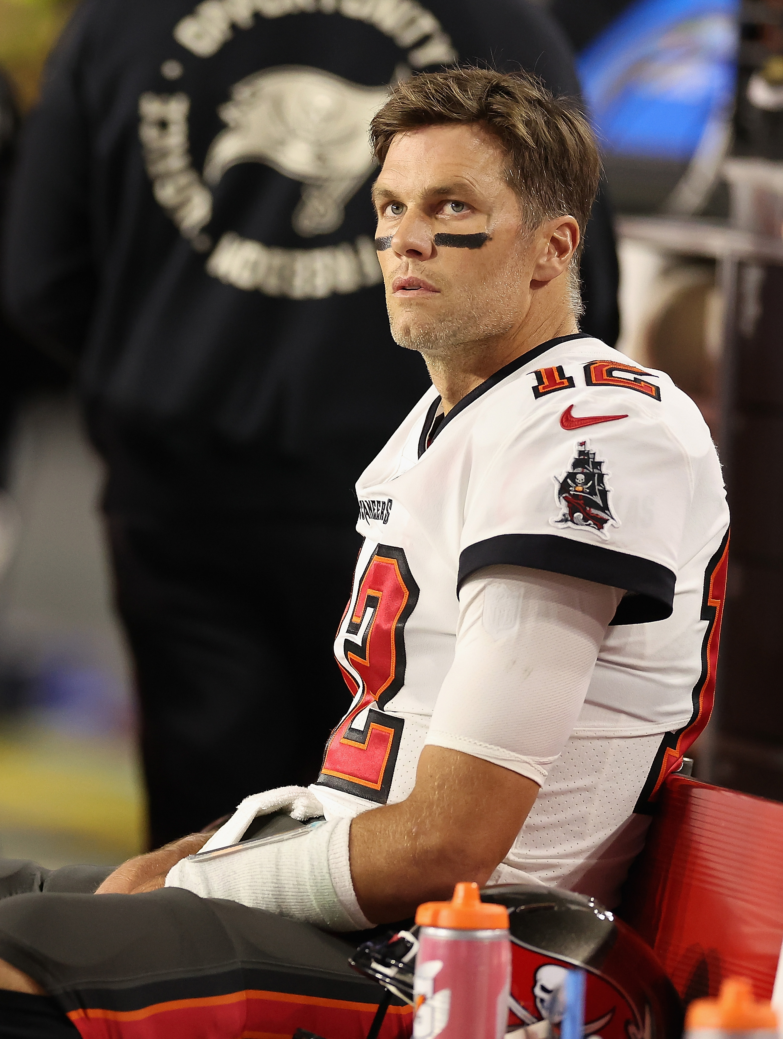 By the time the couple's marriage was unraveling in 2022, Brady was reportedly under such intense personal stress that people around the Buccaneers became concerned about his dramatic weight loss. One coach said he seemed "miserable" and far removed from the version of Brady they had known. | Source: Getty Images