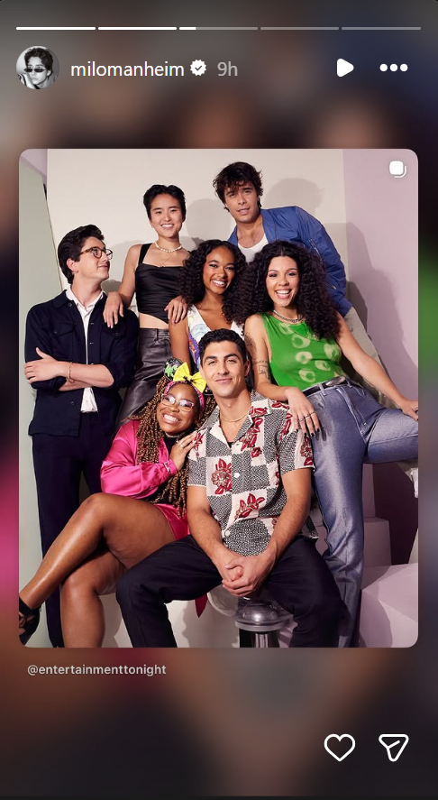 Milo Manheim shared a group portrait featuring Carla Jeffery alongside her Zombies castmates, offering another glimpse of the ensemble she worked with and the Disney family she became part of. | Source: Instagram/milomanheim