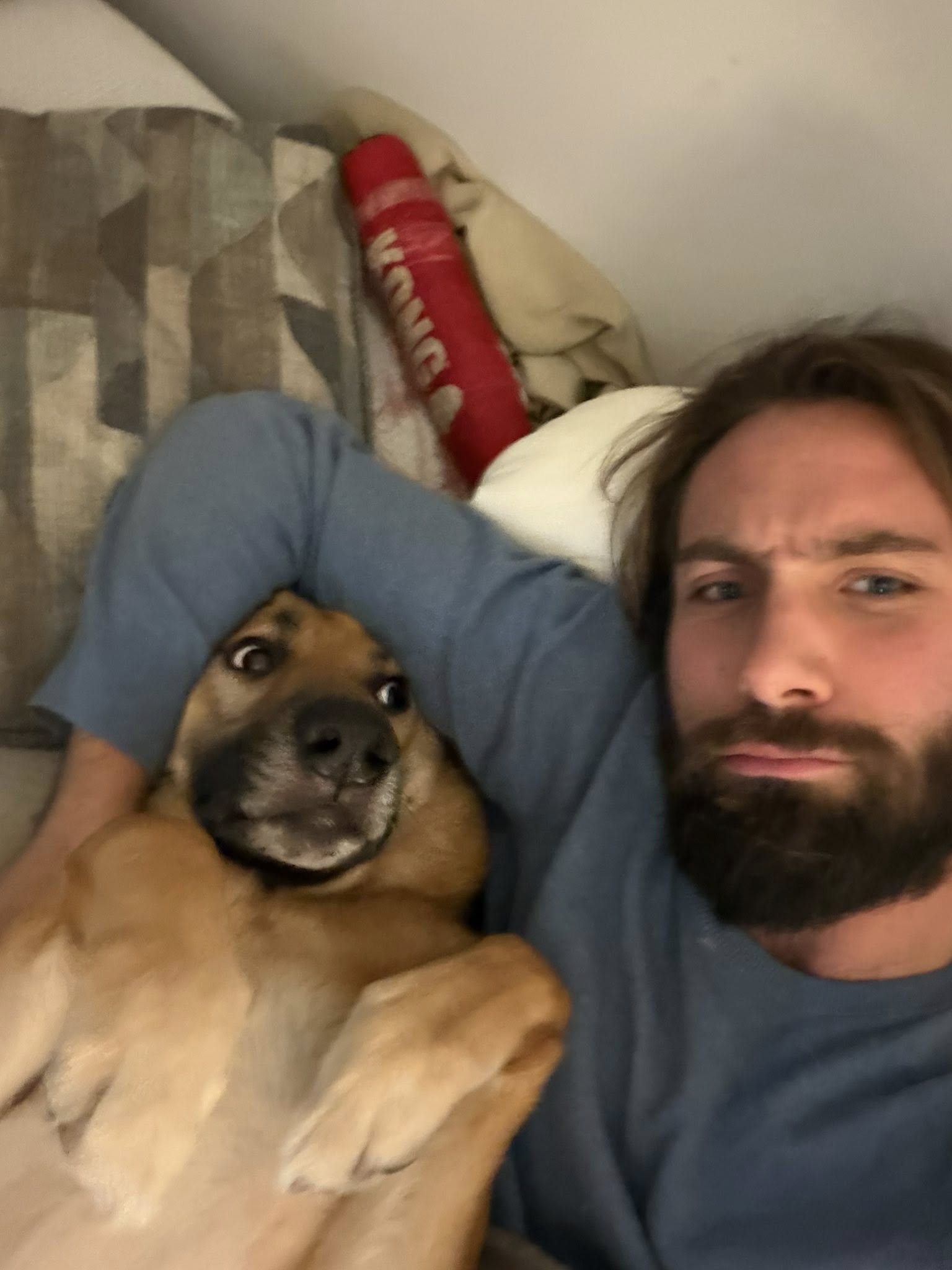 Xander Kazanowski and his dog in a picture shared on January 20, 2026 | Source: Facebook/Xander Kazanowski