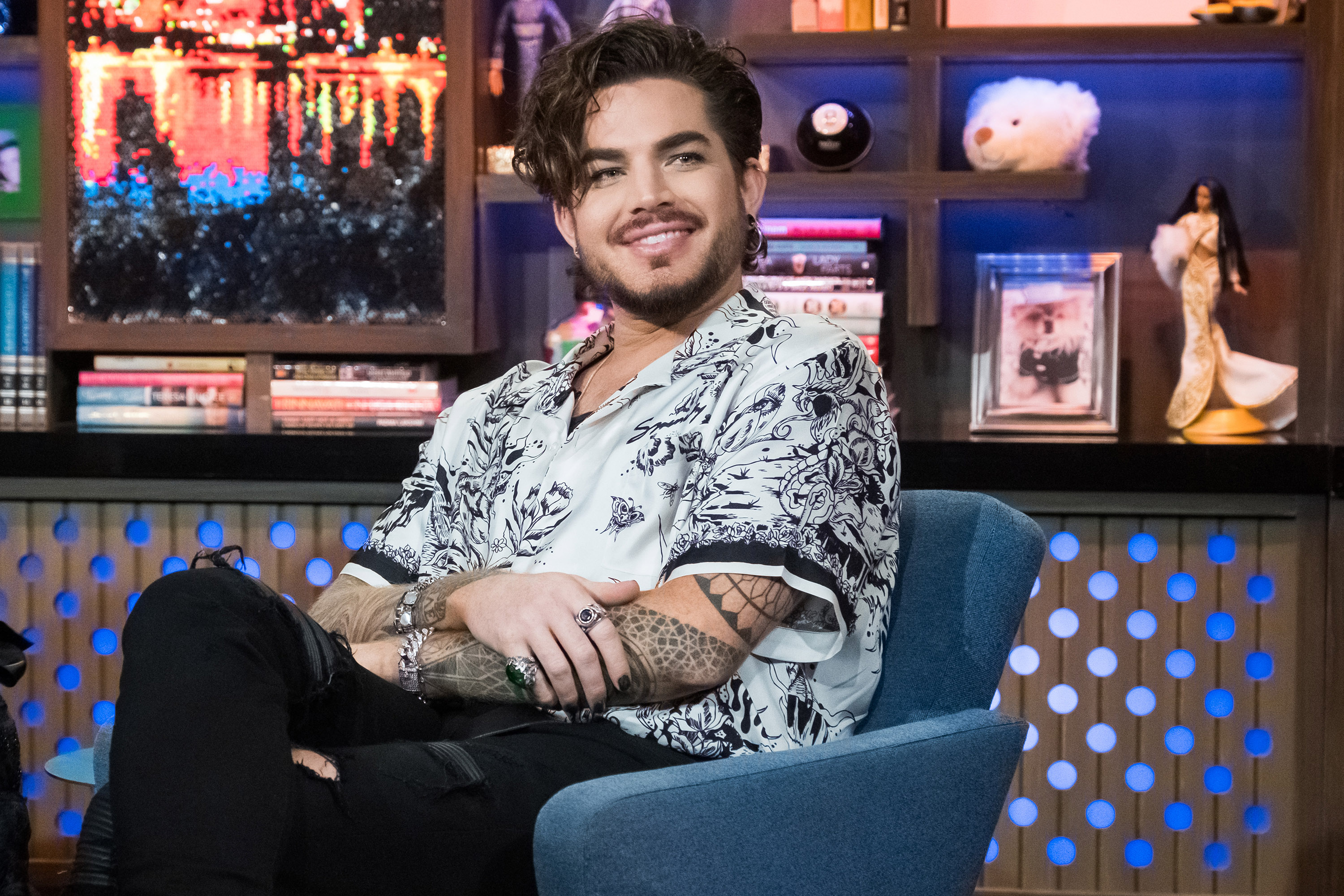 Adam Lambert on "Watch What Happens Live With Andy Cohen" in 2019. | Source: Getty Images