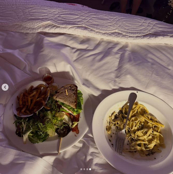 And this photo Gracie McGraw also posted of her dinner is one of the few glimpses inside the venue that have surfaced since Friday. | Source: Instagram/graciemcgraw