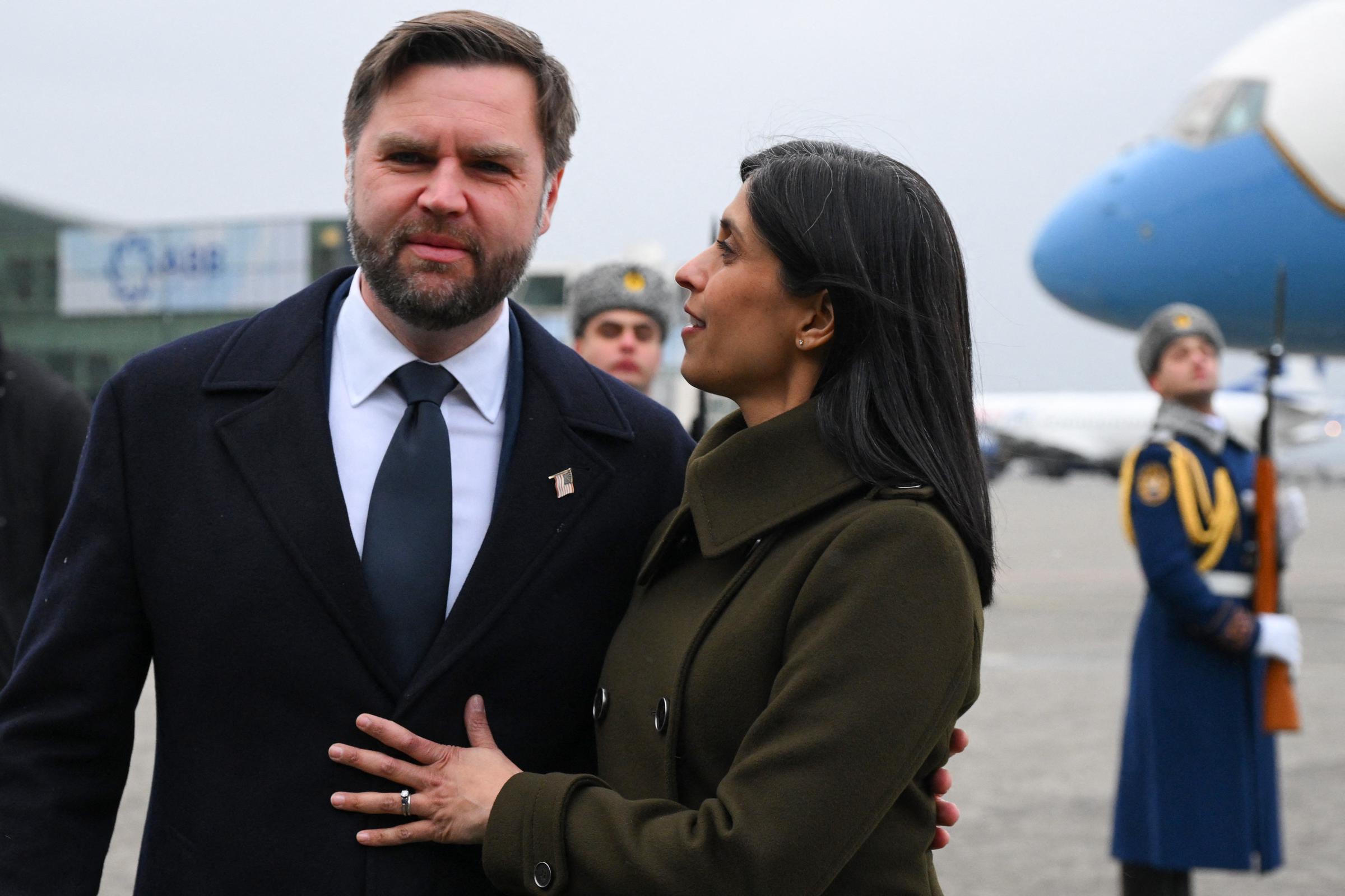 Foreign trips have become a regular part of the Vances' lives since JD Vance took office. Usha Vance has said the challenge is making sure her public role does not overshadow life at home. | Source: Getty Images