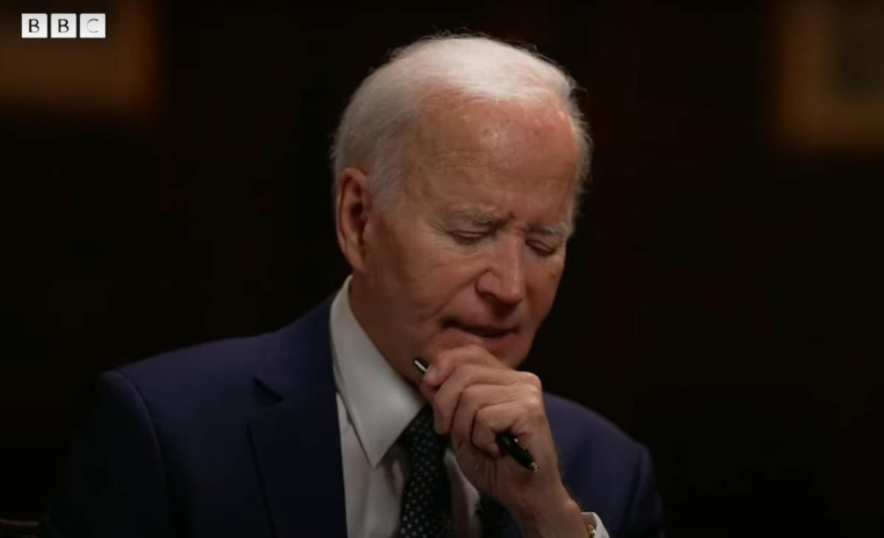Joe Biden sharing his final remarks during the BBC interview. | Source: YouTube/BBC News