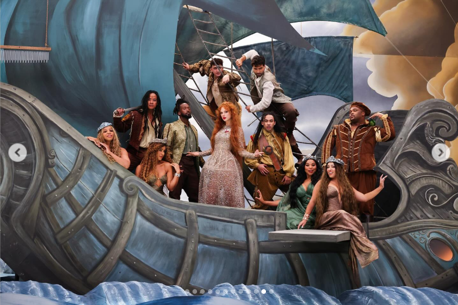Taylor Swift and her cast members in her upcoming music video "The Fate of Ophelia,"  from a post dated October 6, 2025 | Source: Instagram/taylorswift