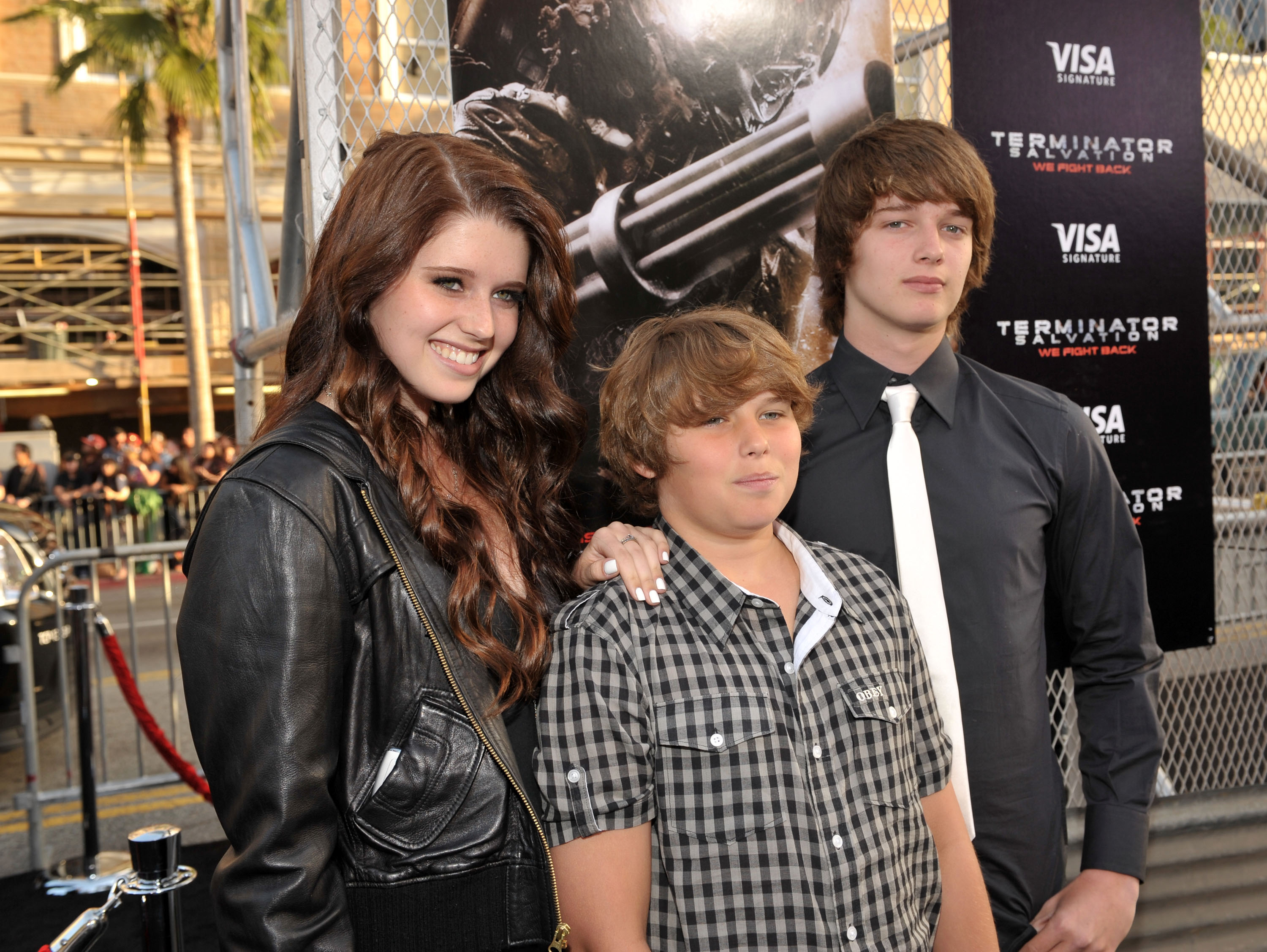 Katherine Schwarzenegger, Christopher Schwarzenegger and Patrick Schwarzenegger on May 14, 2009 in Hollywood, California | Source: Getty Images