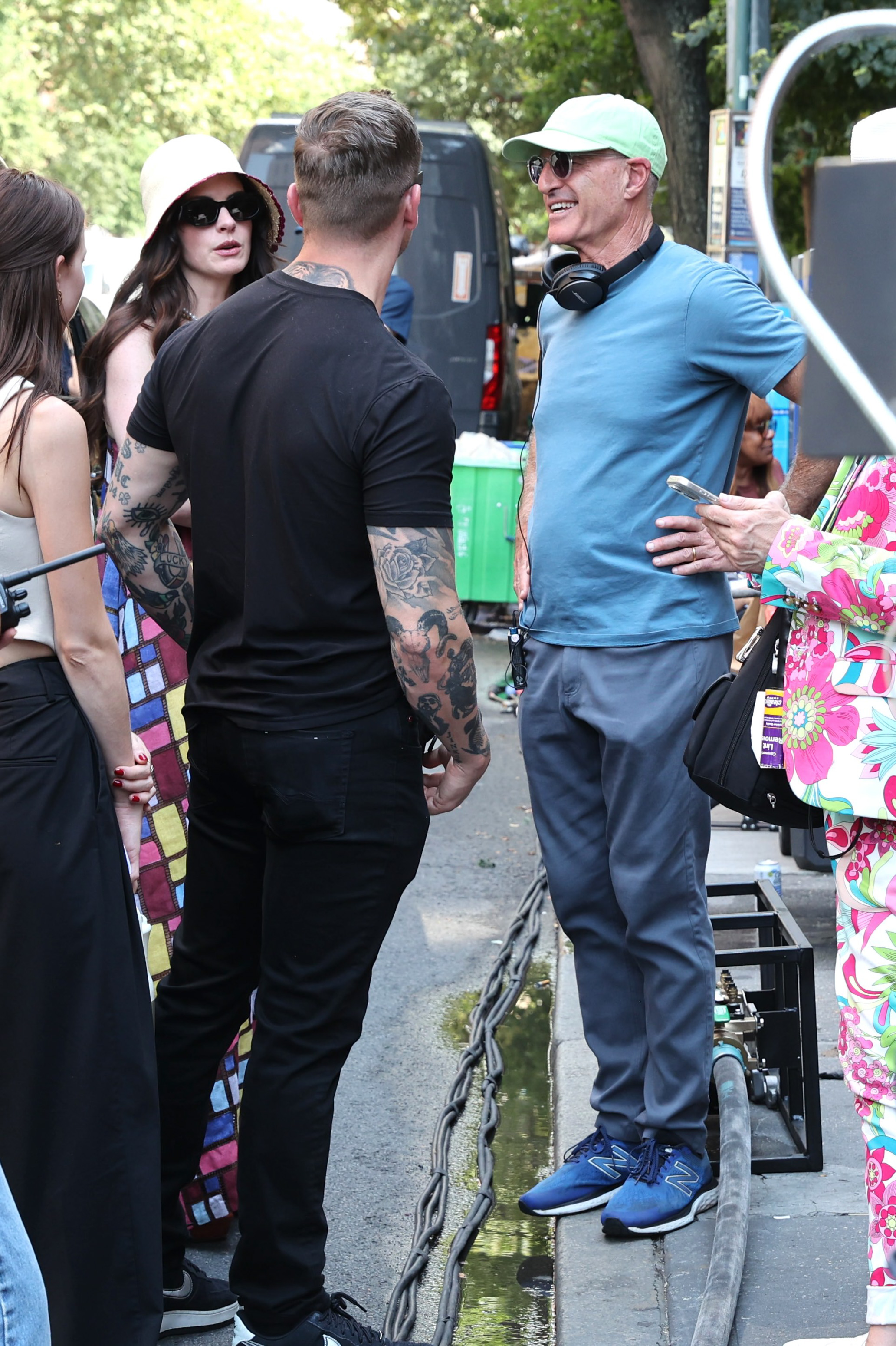 Director David Frankel and Anne Hathaway are seen on the set of "The Devil Wears Prada 2" in Manhattan, New York City on July 21, 2025 | Source: Getty Images