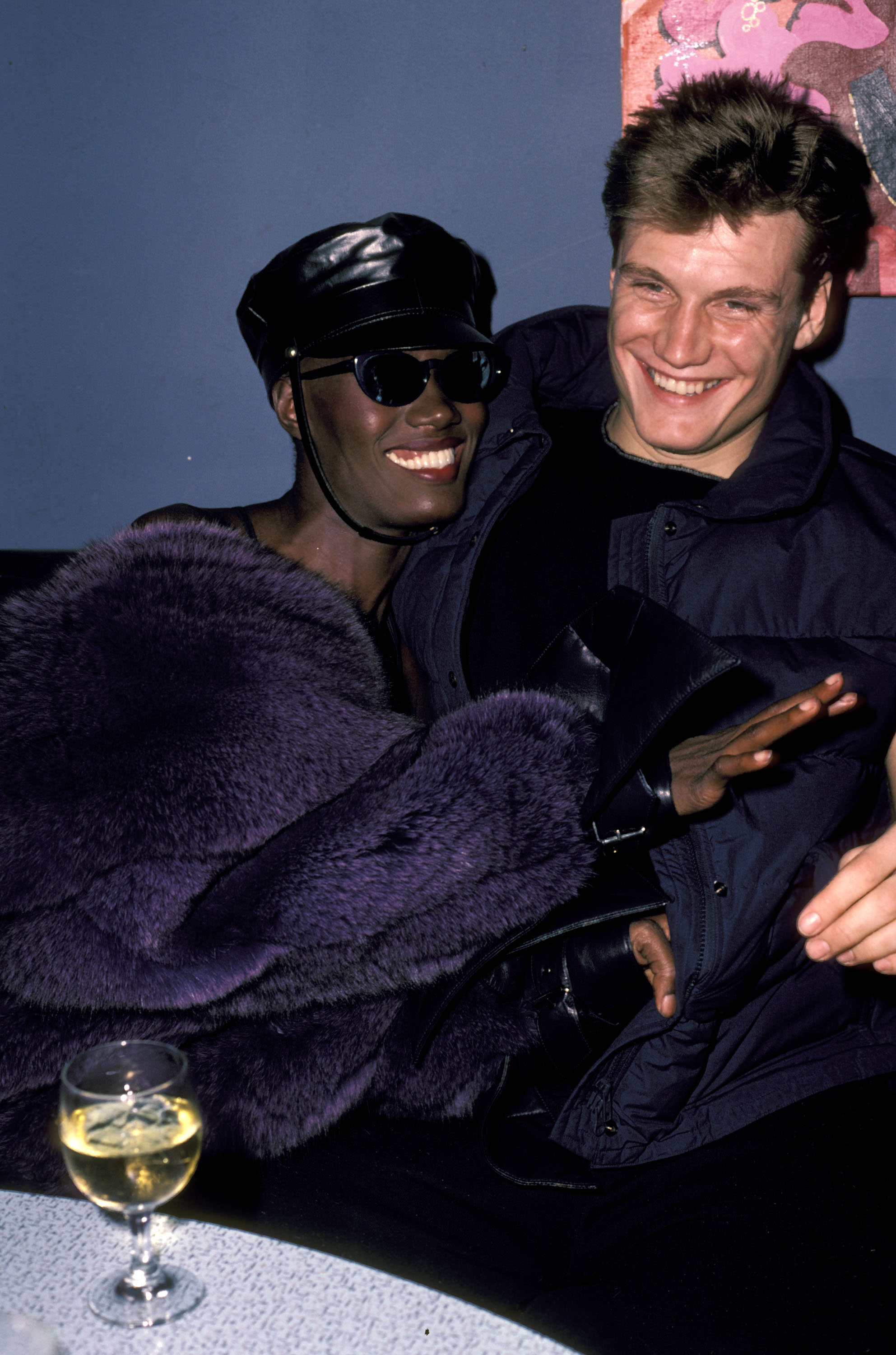 Grace Jones and Dolph Lundgren at Jones's Performance After Party in New York City on January 1, 1984. | Source: Getty Images