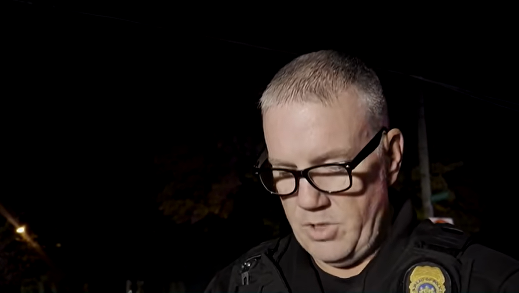 Police Chief Rick Lorah speaks to reporters at night about the deadly Perry Street shooting in Erie, Pennsylvania. Wearing his uniform and glasses, Lorah described the incident as one of the worst scenes he had encountered in more than 28 years as a police officer. | Source: YouTube/Erie News Now