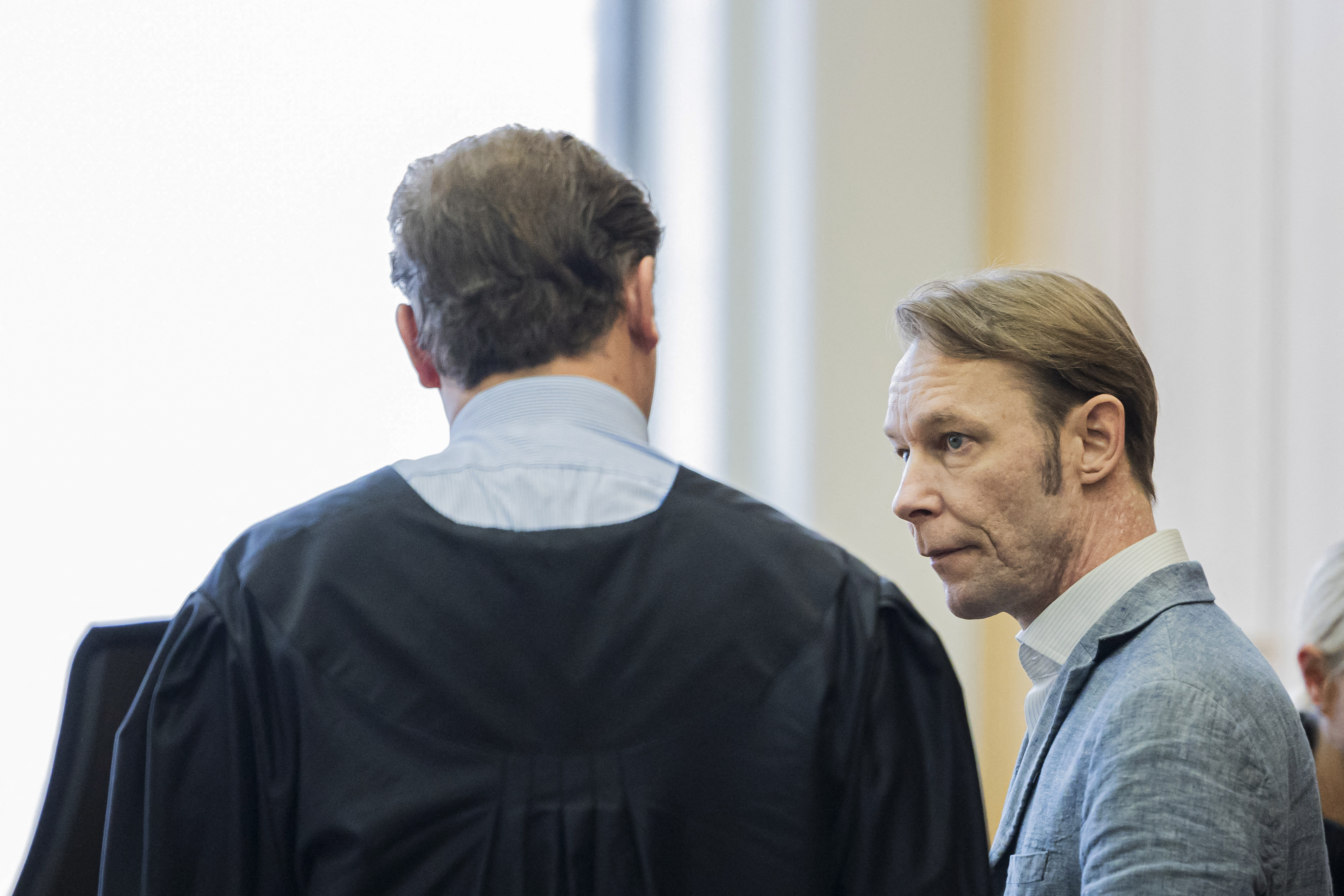 Christian Bruckner and Friedrich Fuelscher at the courtroom on October 8, 2024, in Braunschweig, Germany. | Source: Getty Images