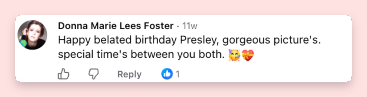 Before the birthday post took on a very different meaning, the comments were full of warm wishes and family memories. | Source: Facebook