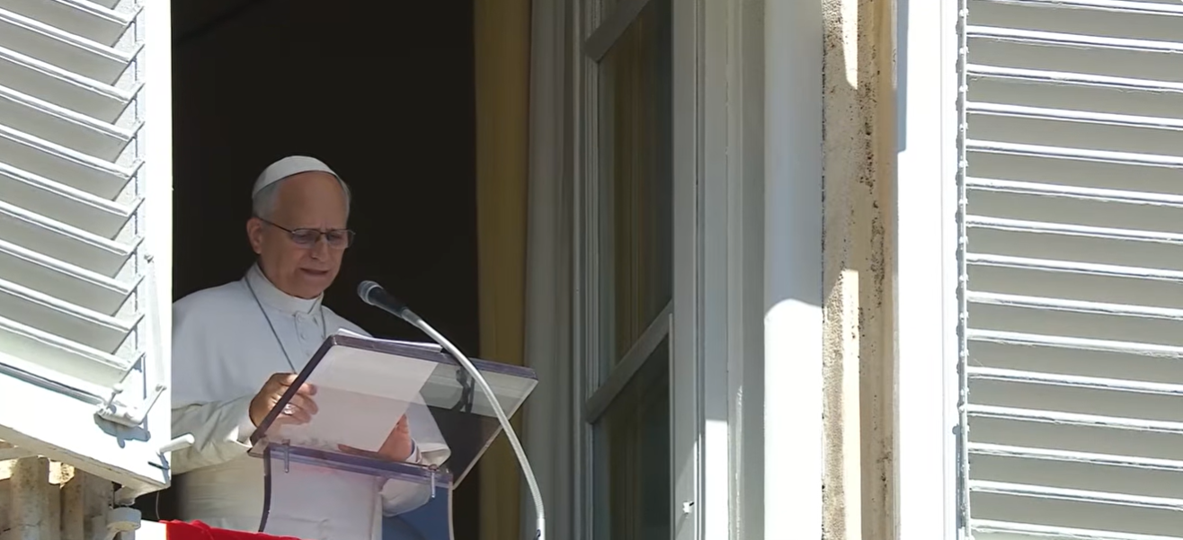 Pope Leo XIV reads from a document during his customary Angelus prayer at the Vatican on Sunday, October 11, 2026, where he revealed that doctors had discovered a small, localized nodule in his lung during recent medical examinations and recommended surgery to remove it. | Source: YouTube/Vatican News - English