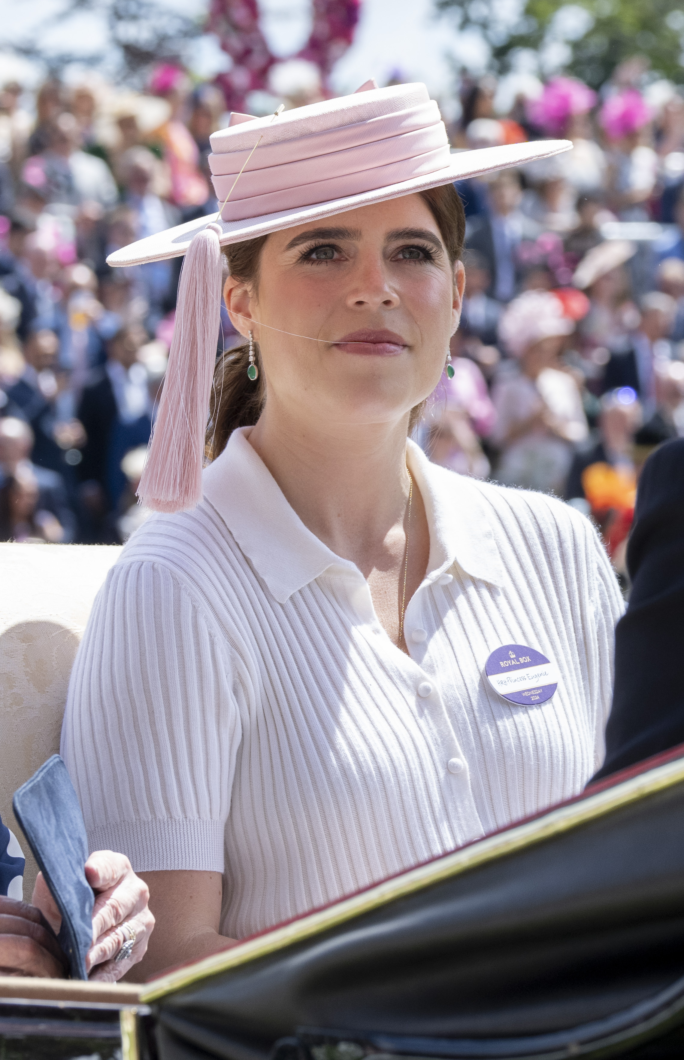 Hats have remained part of Eugenie's royal-event dressing even as the rest of her wardrobe has become noticeably more understated. The difference between these polished appearances and her latest post-baby outing helps explain why the new photo sparked so much discussion.