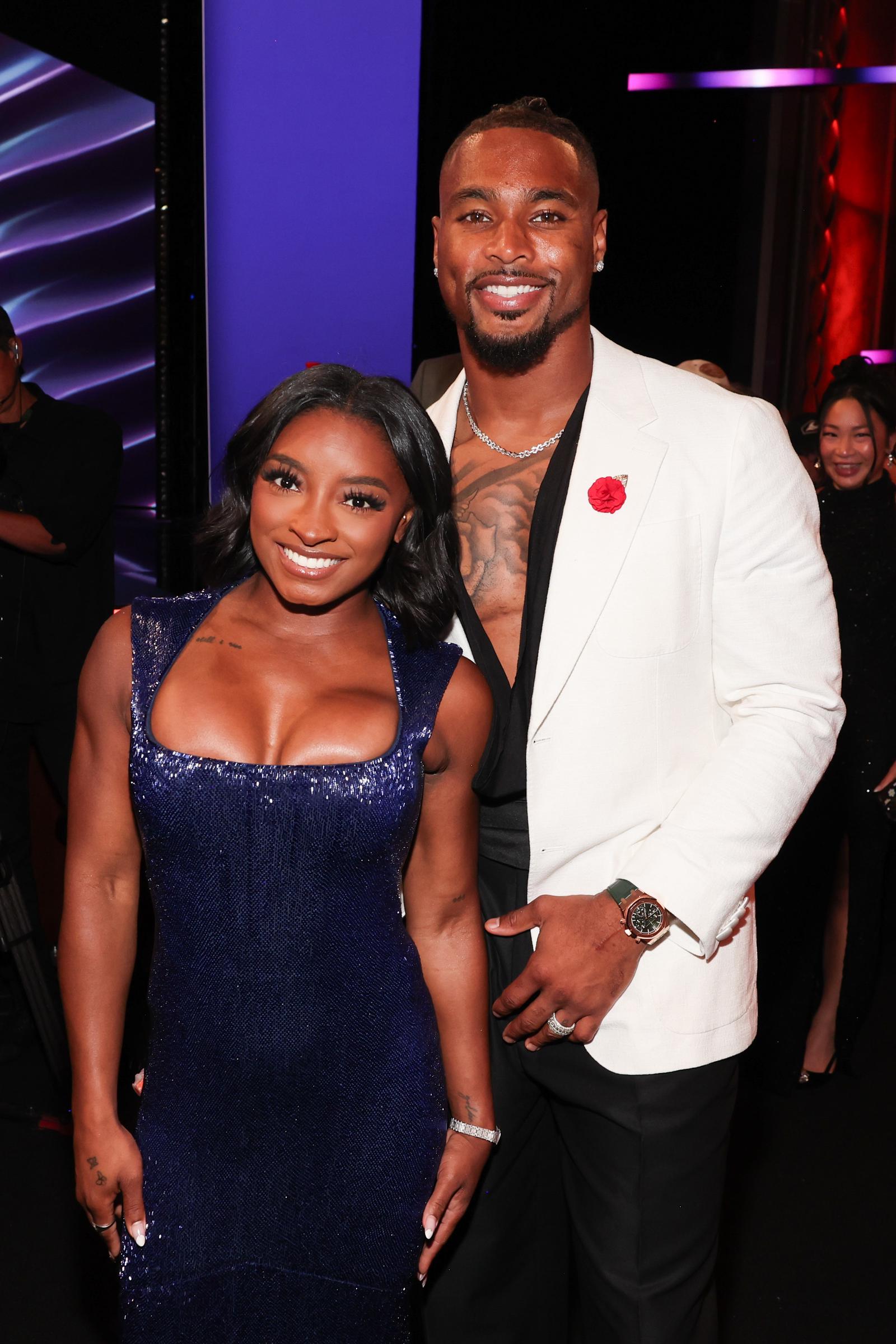 Simone Biles and Jonathan Owens at the 2025 ESPY Awards | Source: Getty Images