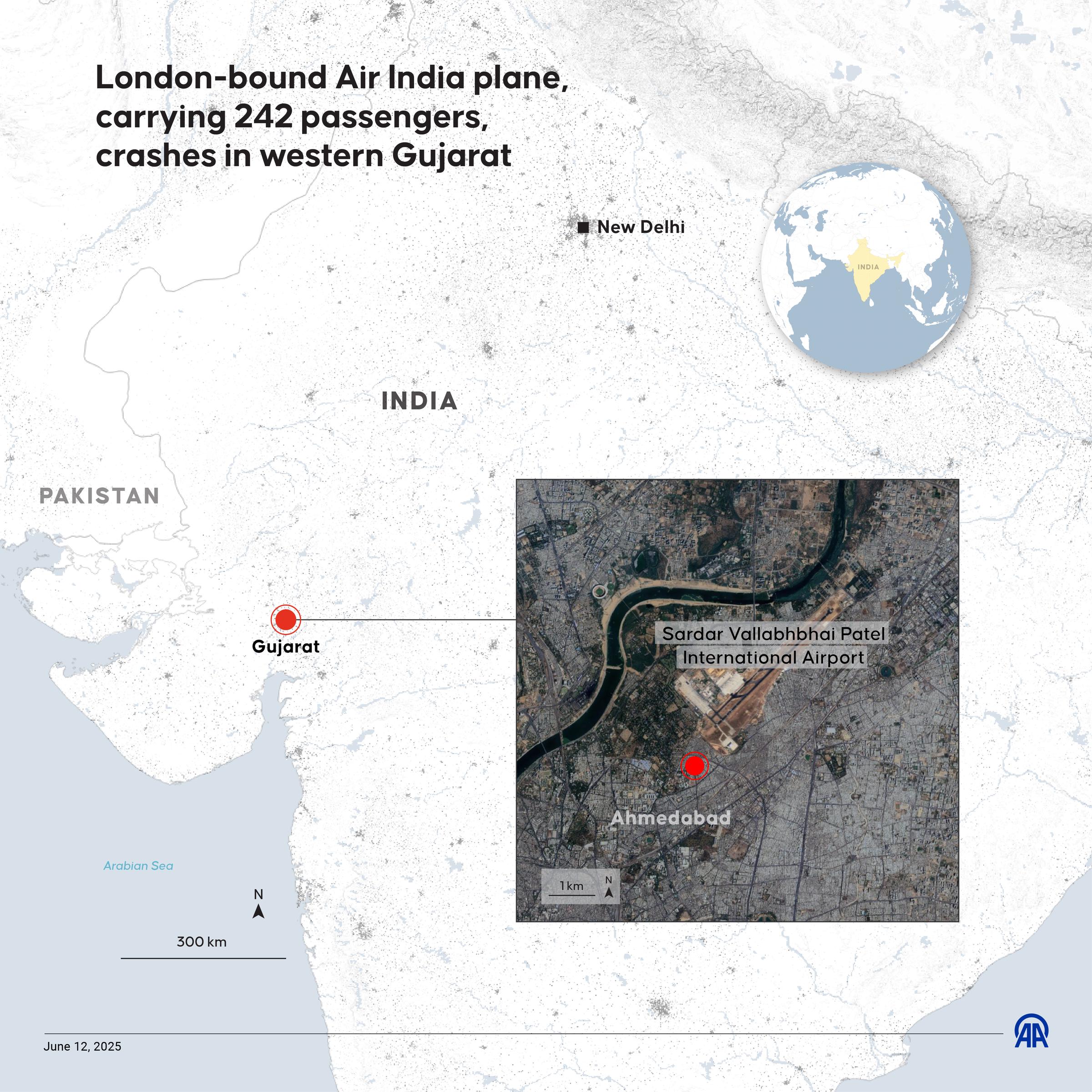 An infographic detailing the devastating Air India crash that occurred on June 12, 2025 | Source: Getty Images