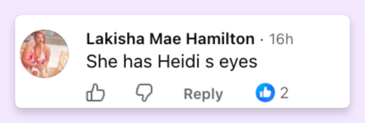 While some fans saw Seal in Lou’s features, others focused on her resemblance to Heidi, especially around the eyes.