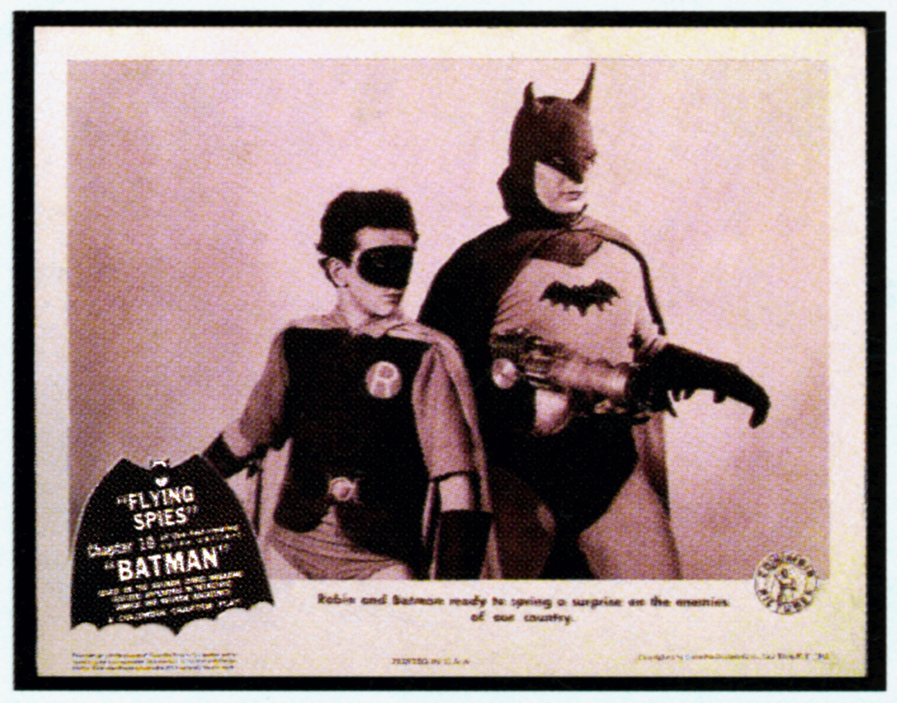 Douglas Croft as Robin and the first live-action Batman appear in a lobby card from Chapter 10, "Flying Spies," of Columbia Pictures' 1943 "Batman" serial. | Source: Getty Images