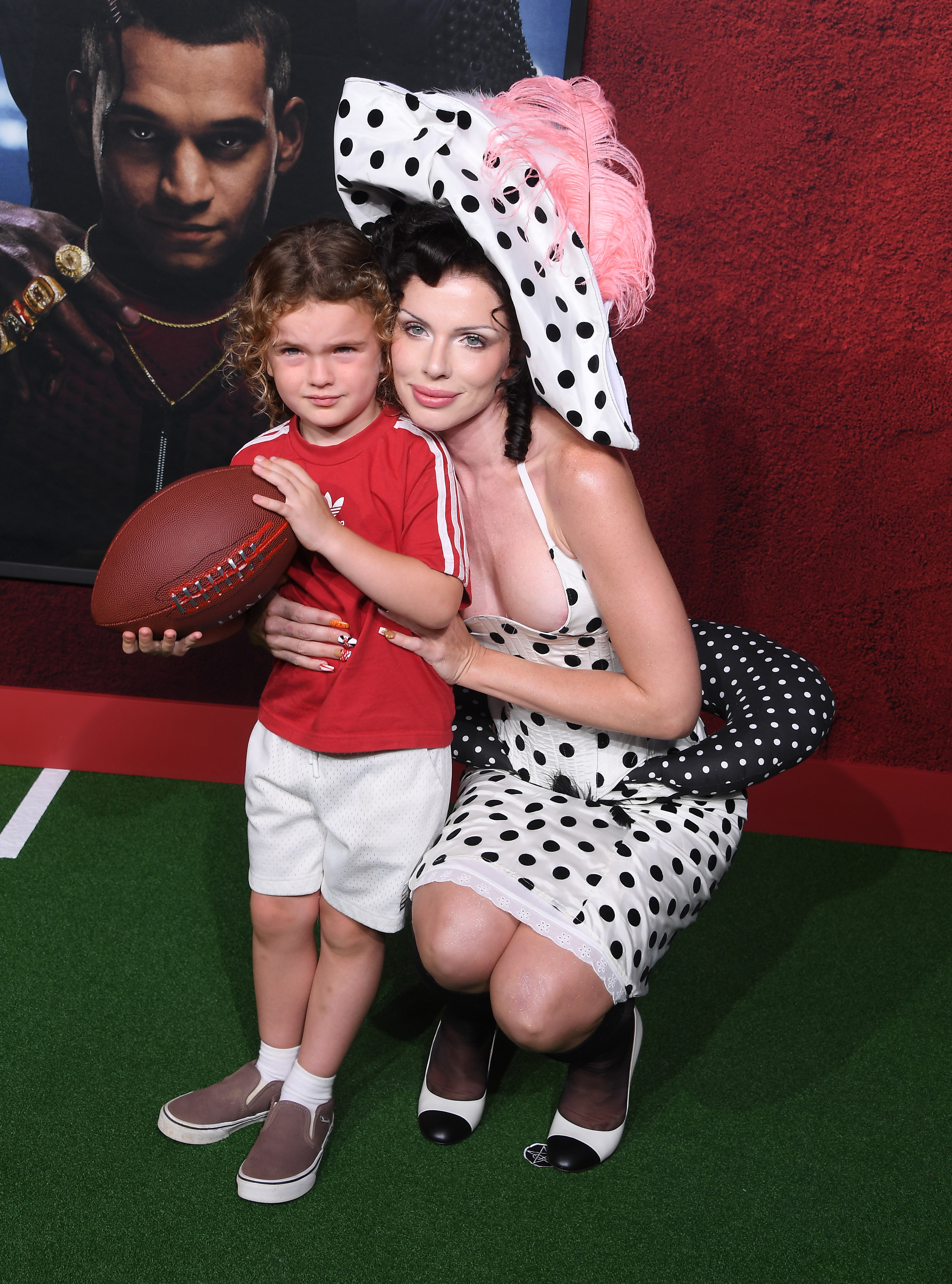 Julia Fox and her son Valentino Fox at Universal Pictures' "Him" Los Angeles Premiere held at TCL Chinese Theatre on September 17, 2025, in Los Angeles, California | Source: Getty Images