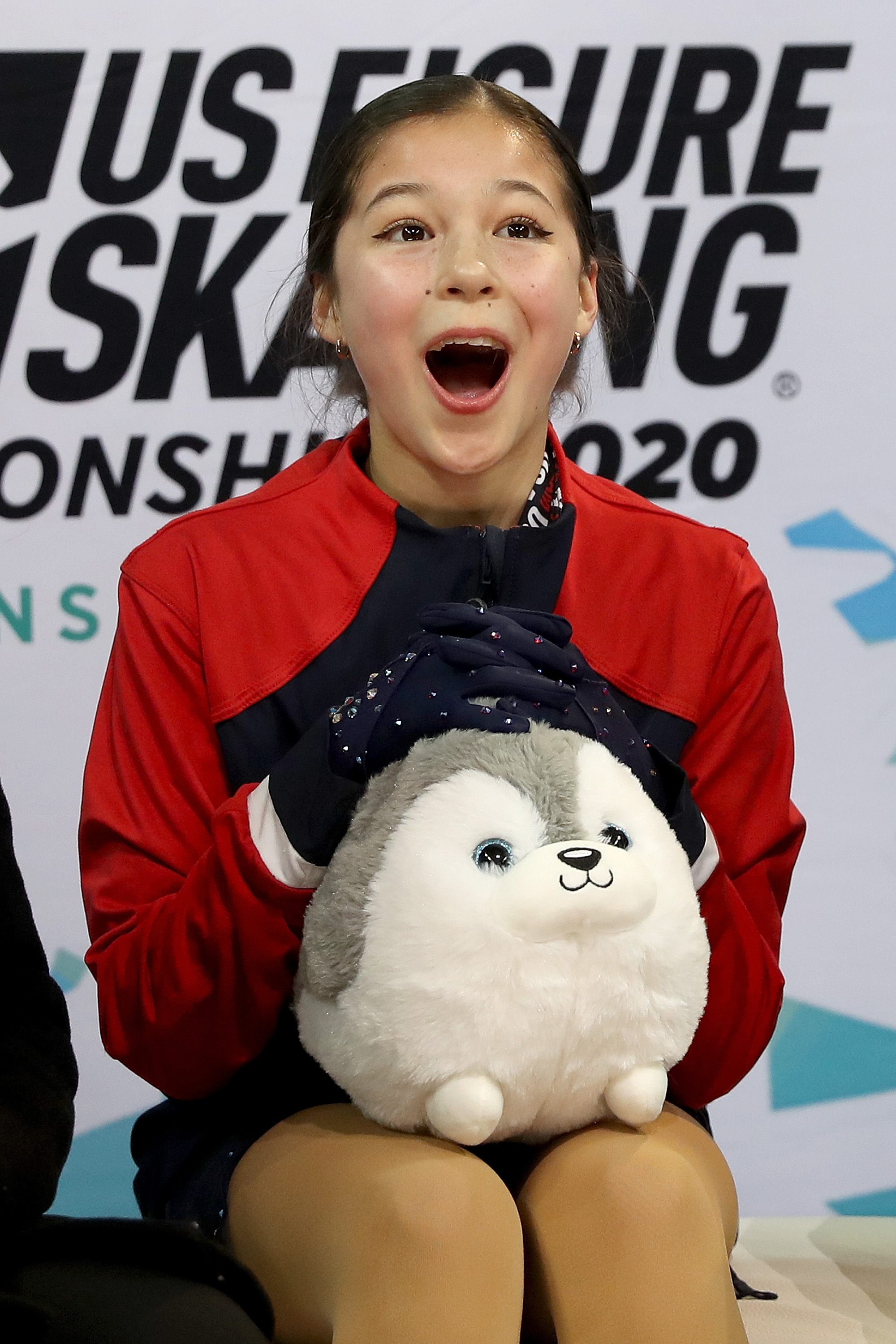 Alysa Liu reacts to her score after skating in the Ladies Free Skate during the 2020 U.S. Figure Skating Championships | Source: Getty images