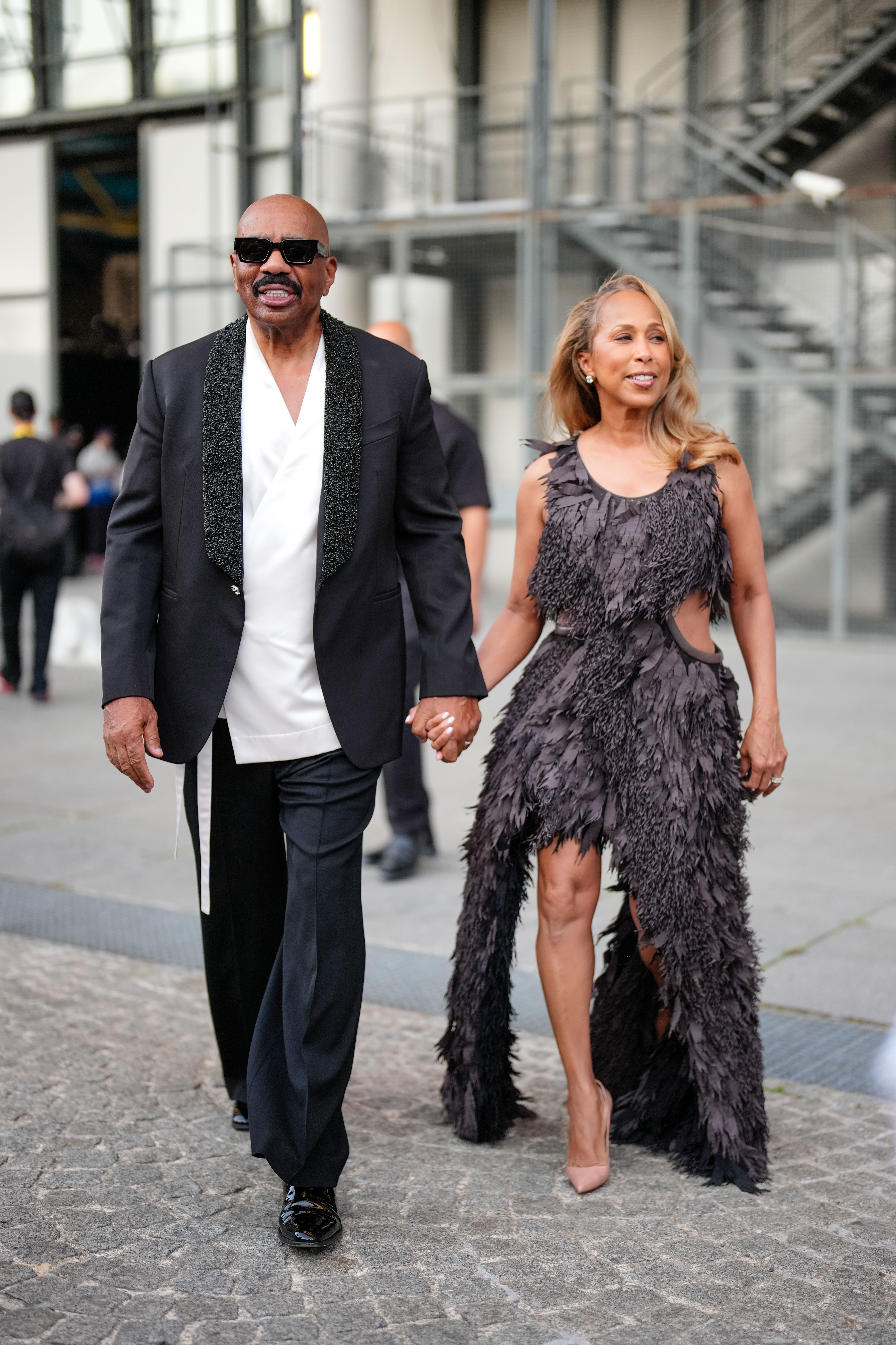 Majorie and Steve Harvey are photographed in Paris, Franco on June 25, 2025 | Source: Getty Images