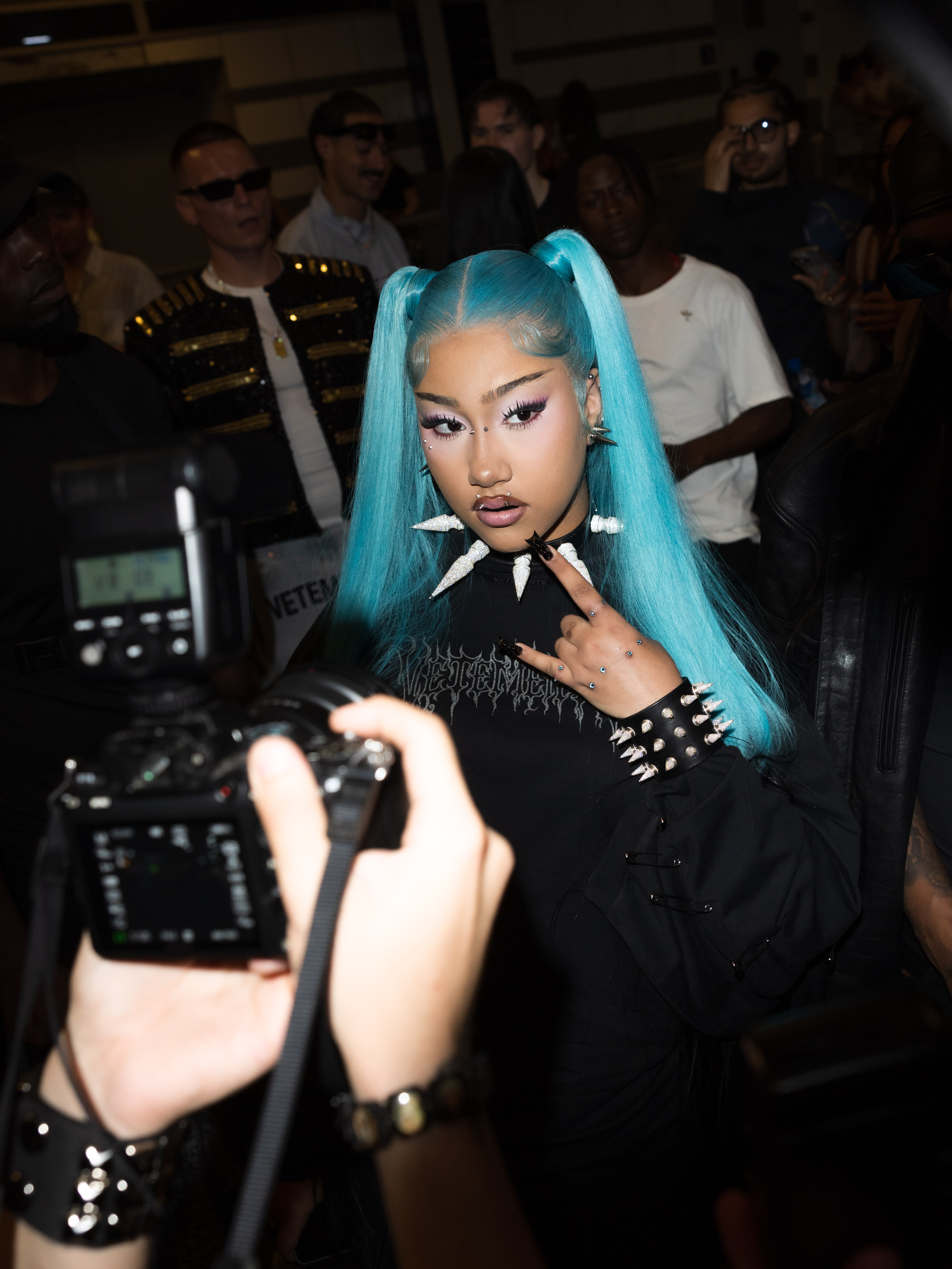 North West did not just decorate her face. She seemed to have accessories on her hands, too. | Source: Getty Images