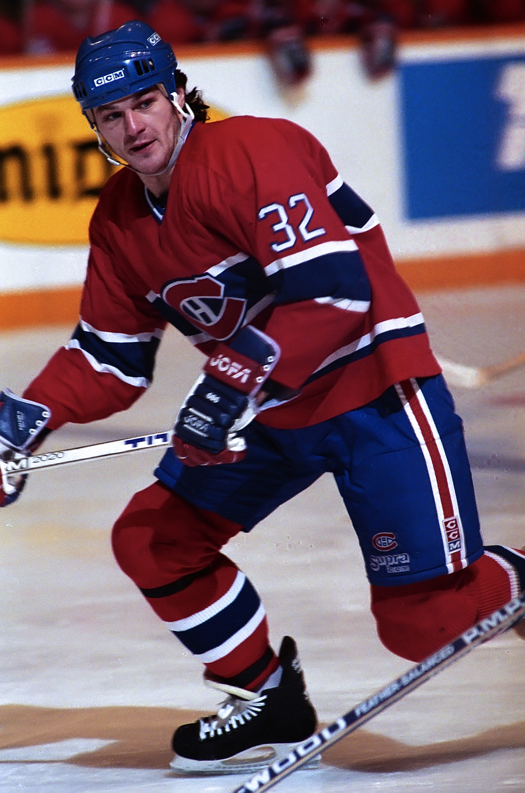 Claude Lemieux #32 of the Montreal Canadiens skates against the Toronto Maple Leafs during NHL game action on January 27, 1990. | Source: Getty Images