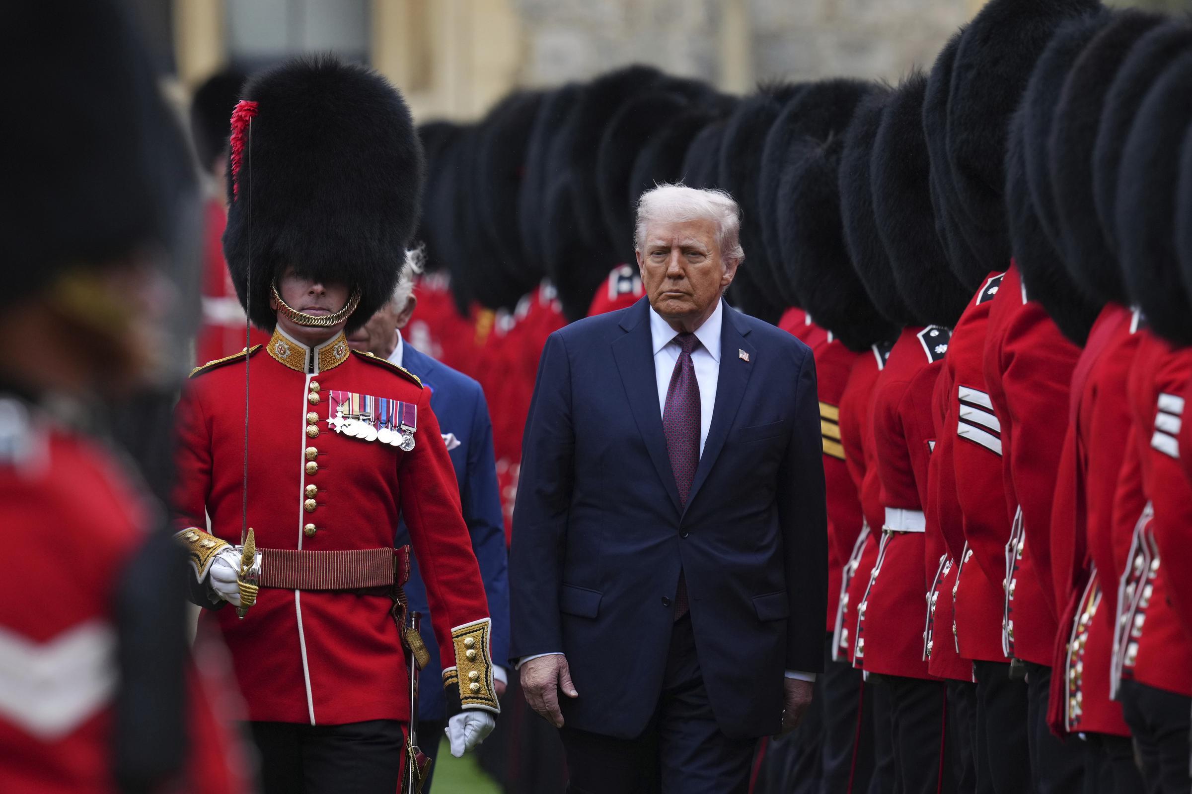 President Donald Trump reviewing the Guard of Honour after arrival at Windsor Castle on day two of the US President's state visit to the UK on September 17, 2025, in England. | Source: Getty Images