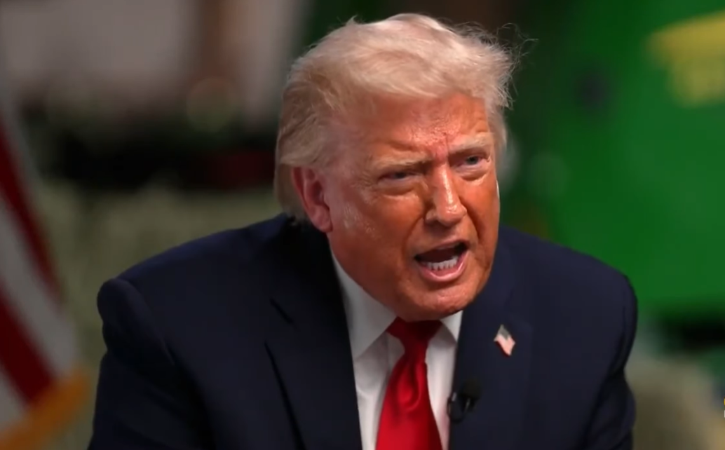 Donald Trump becomes confrontational during his interview with NBC's Kristen Welker, seen in a video dated June 8, 2026 | Source: Instagram/amyklobuchar