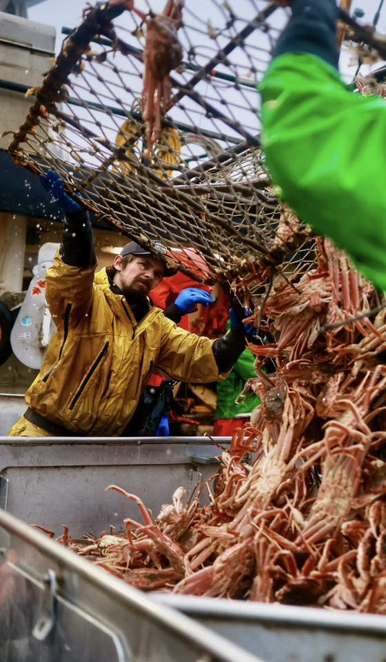 Todd Meadows hauling crabs with a colleague. | Source: Facebook/CaptainRick Shelford