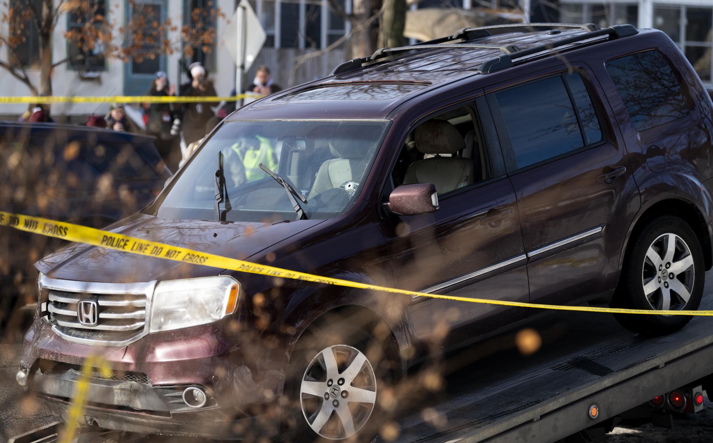 A vehicle involved in a shooting by an ICE agent is towed away during federal law enforcement operations on January 7, 2026, in Minneapolis, Minnesota | Source: Getty Images