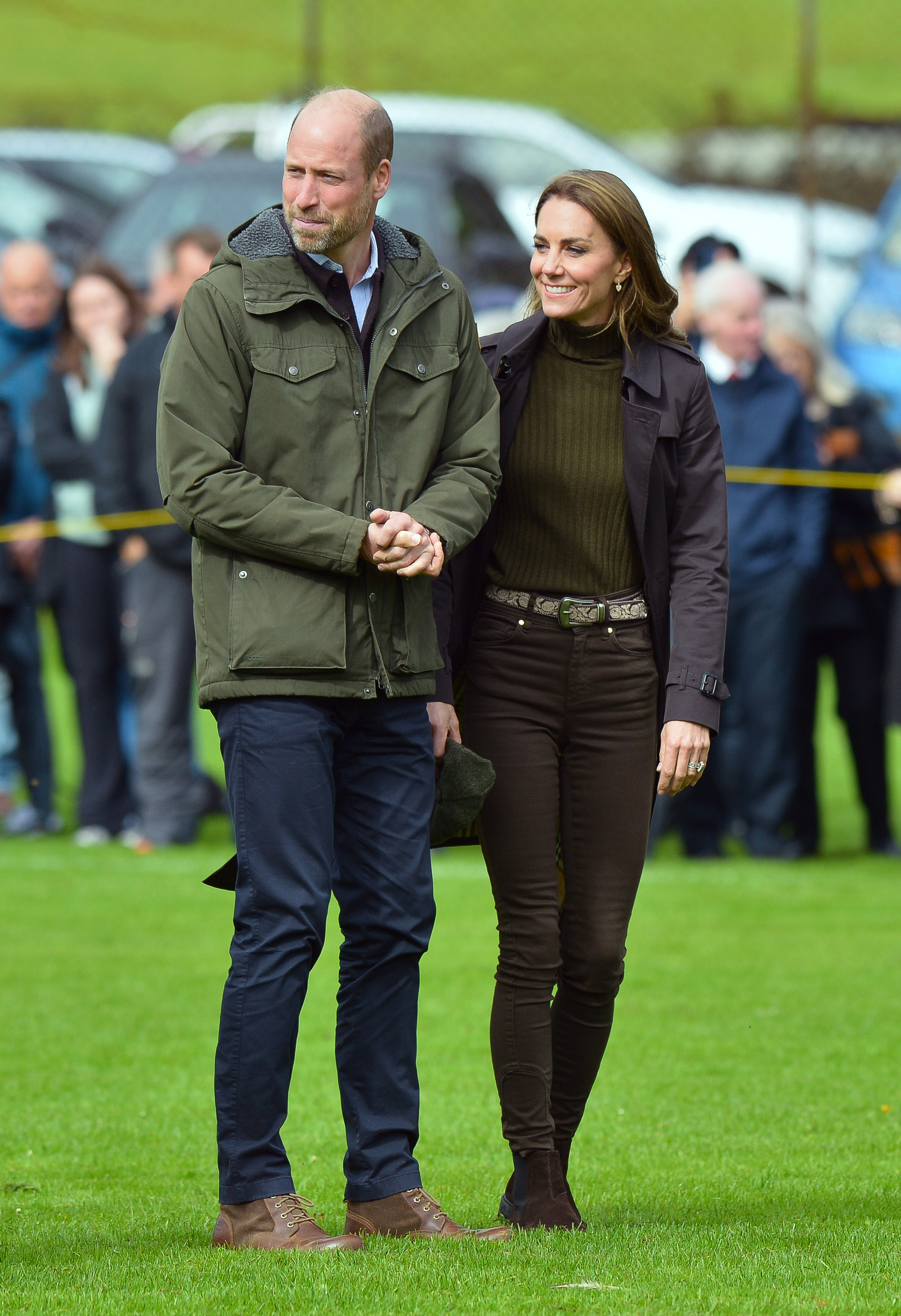 William and Catherine began their day on Bute together at the island's shinty club, one of several community-focused stops on their schedule. Their visit highlighted the volunteers and local groups at the heart of island life. | Source: Getty Images