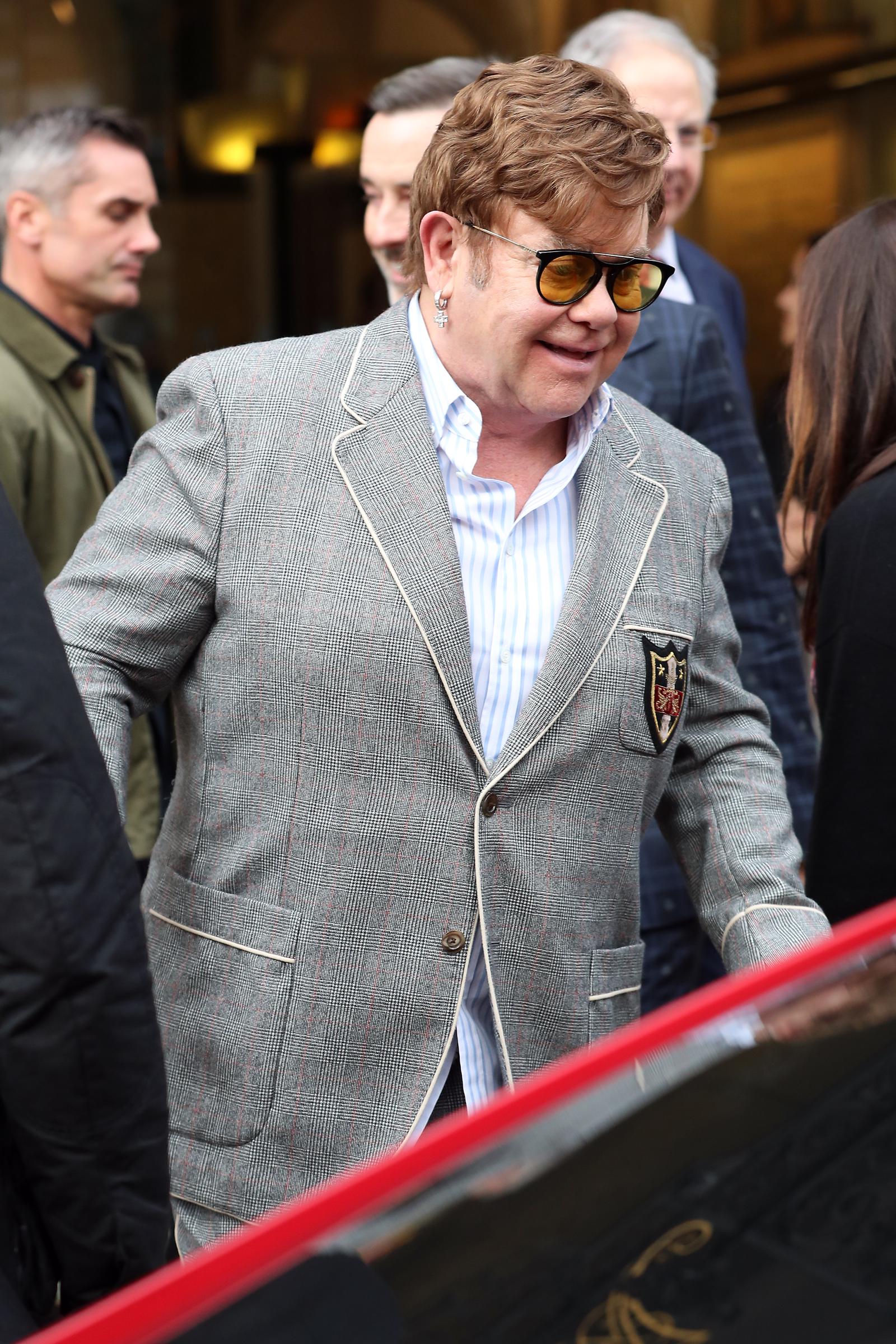 Elton John leaves the Royal Academy of Music in London, England on November 19, 2019. | Source: Getty Images