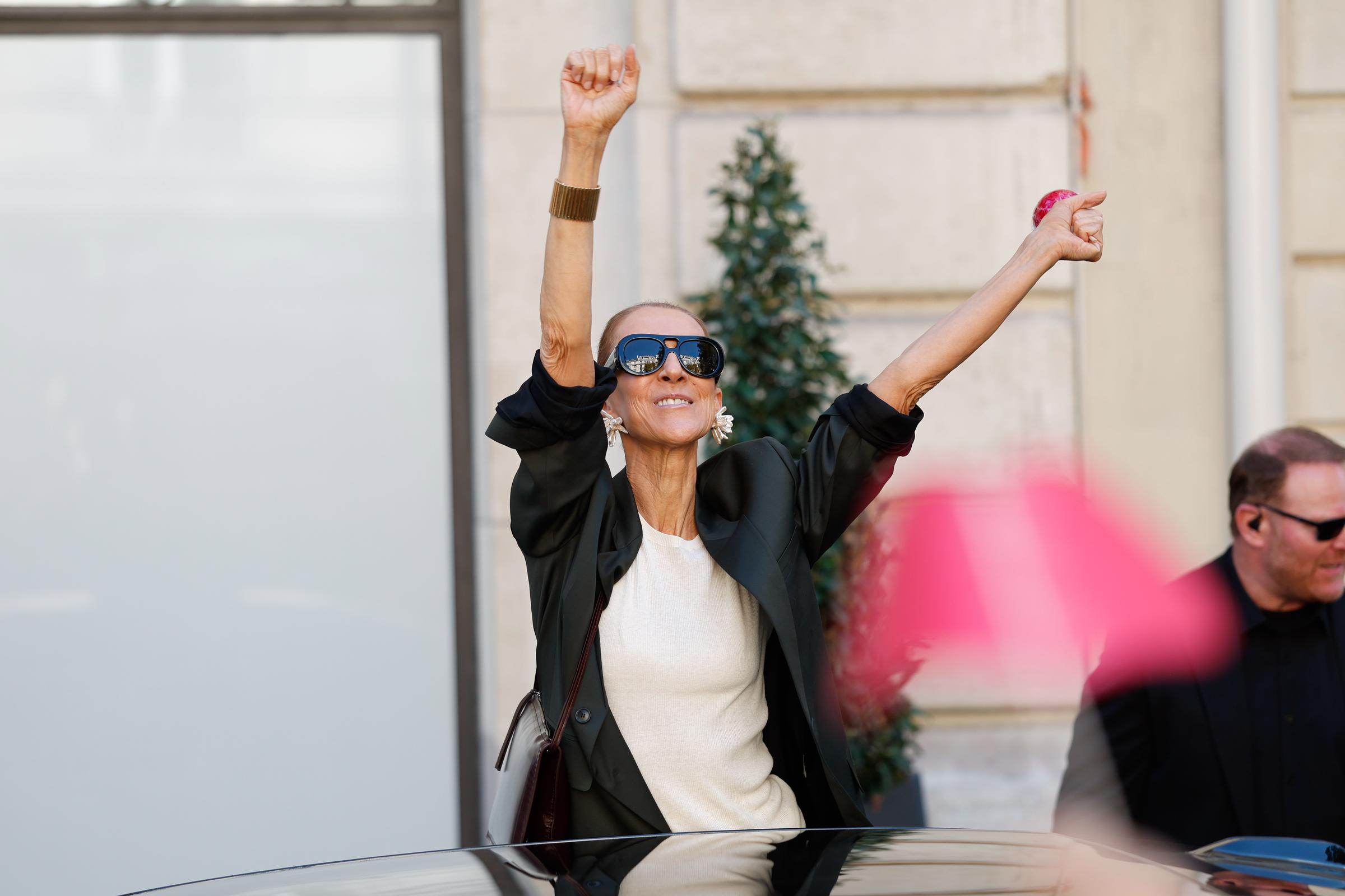 Céline Dion leaves her Paris hotel on September 12, 2026, the day she returned to the stage for her first concert in six years. The performance marked the start of her Paris residency after years away from headlining live shows. | Source: Getty Images