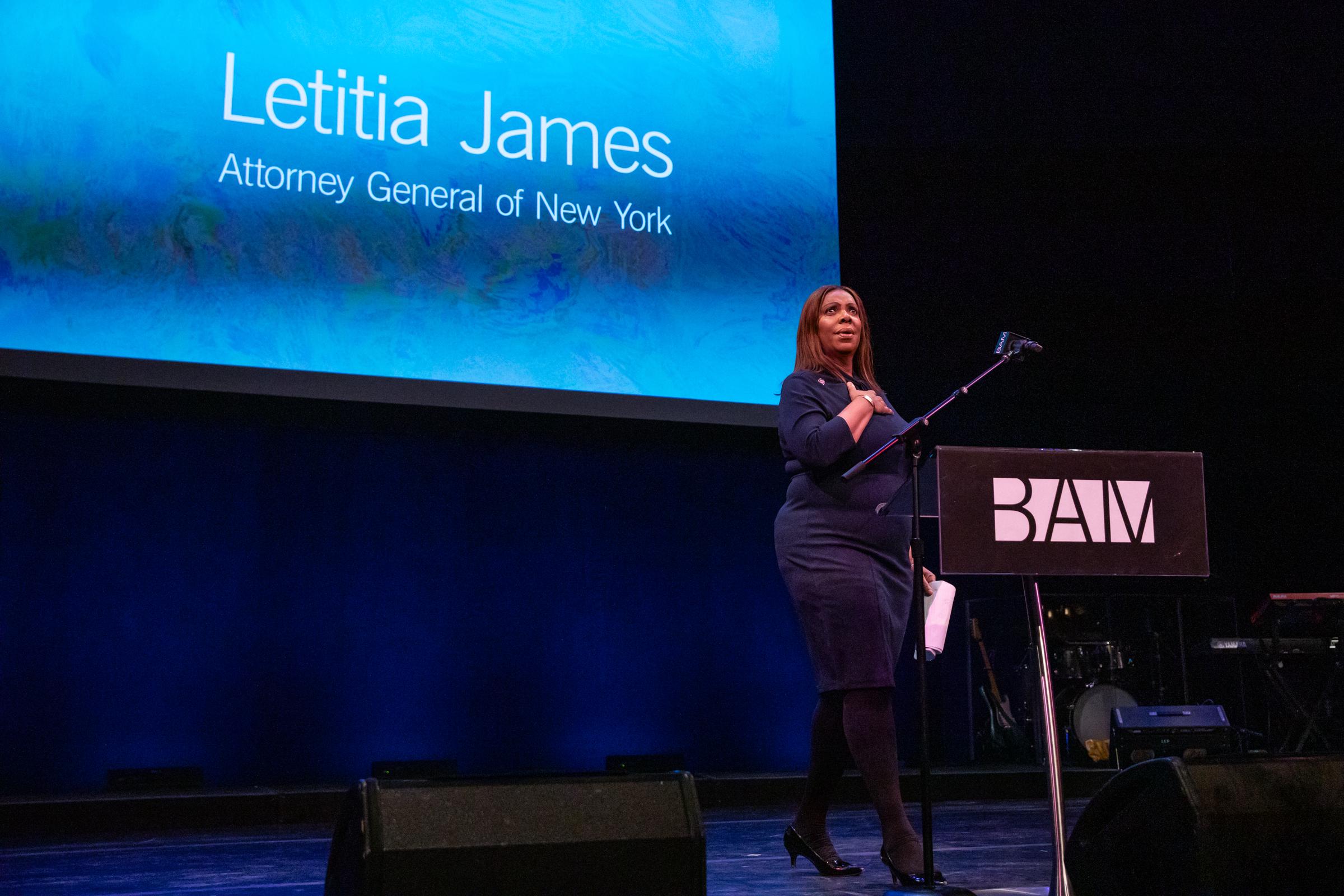 Letitia James is at the 40th Annual Tribute To Dr. Martin Luther King, Jr. at the Brooklyn Academy of Music on January 19, 2026 in New York City. | Source: Getty Images