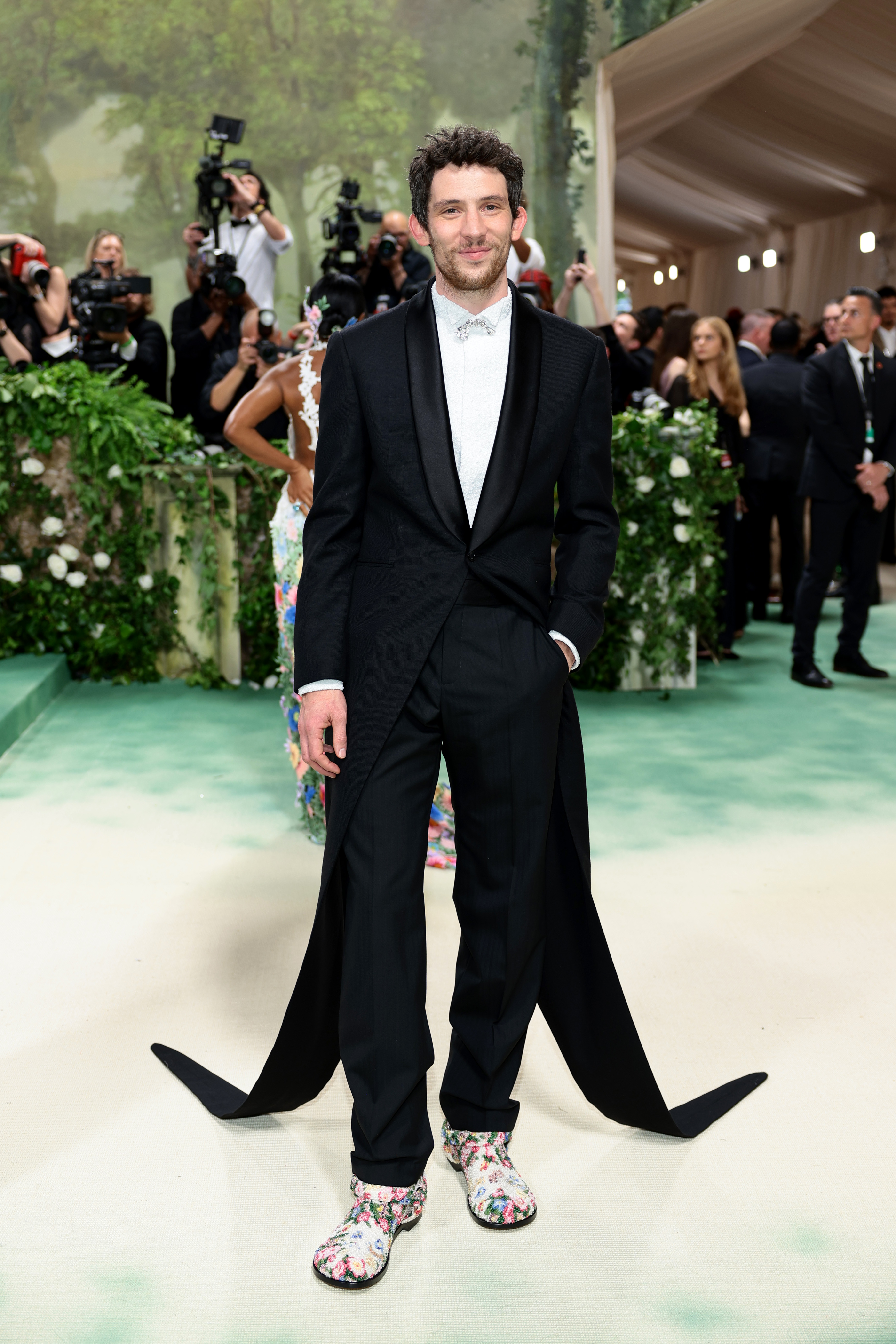 Josh O'Connor poses at the Met Gala Celebrating "Sleeping Beauties: Reawakening Fashion" on May 6, 2024, in New York City. | Source: Getty Images