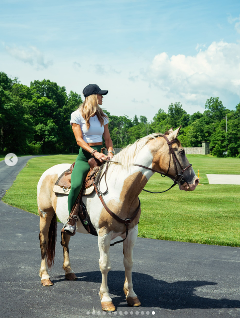 Lara Trump horseriding in one of the photos from her summer image dump on August 5, 2026. | Source: Instagram/laraleatrump