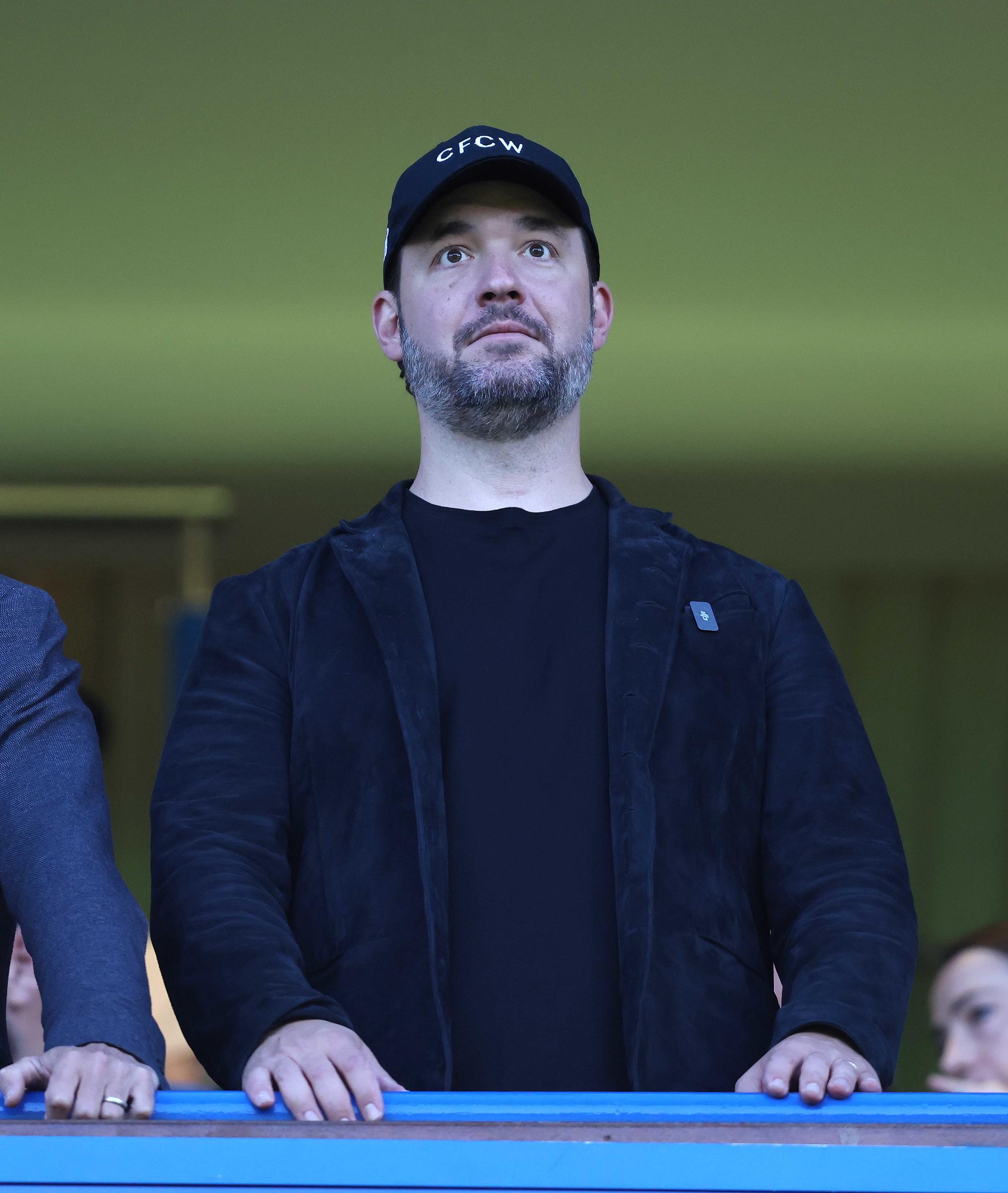 Alexis Ohanian of Chelsea and partner of Serena Williams watches on during the Barclays Women's Super League match at Stamford Bridge in London on September 5, 2025. | Source: Getty Images