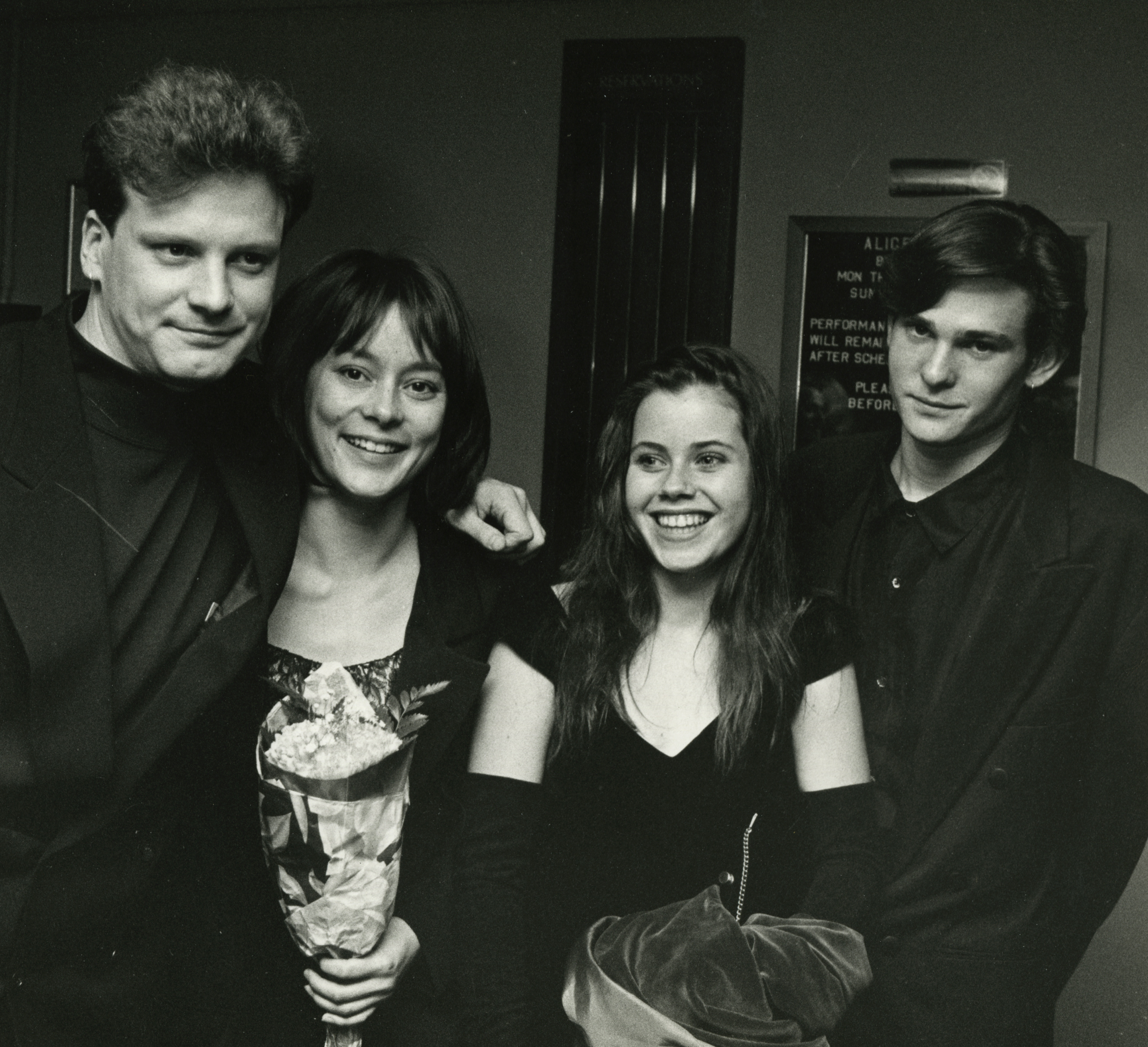 Colin Firth, Meg Tilly, Fairuza Balk, and Henry Thomas attend the premiere of "Valmont" on November 13, 1989 | Source: Getty Images