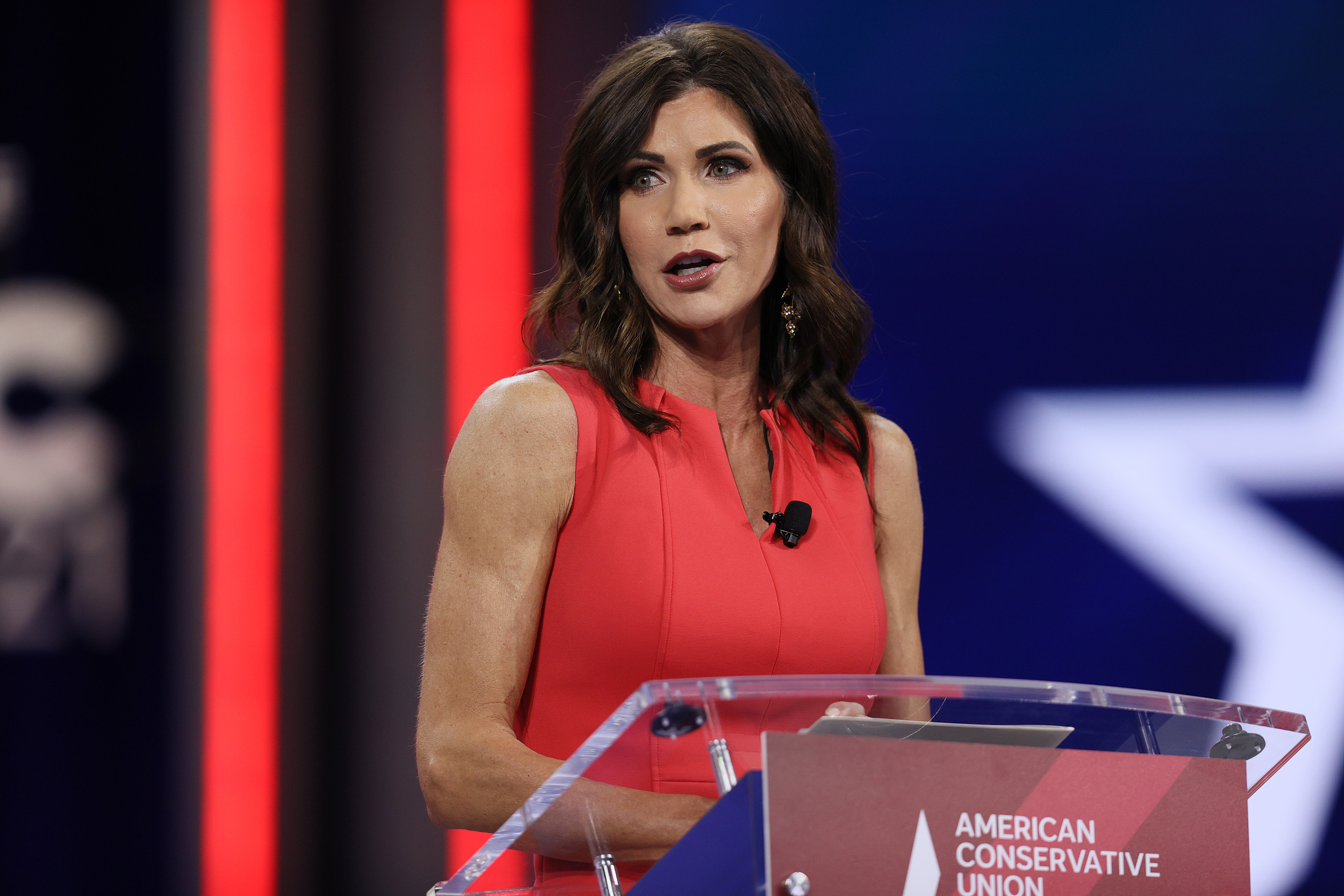 Kristi Noem addresses the Conservative Political Action Conference at the Hyatt Regency on February 27, 2021, in Orlando, Florida | Source: Getty Images