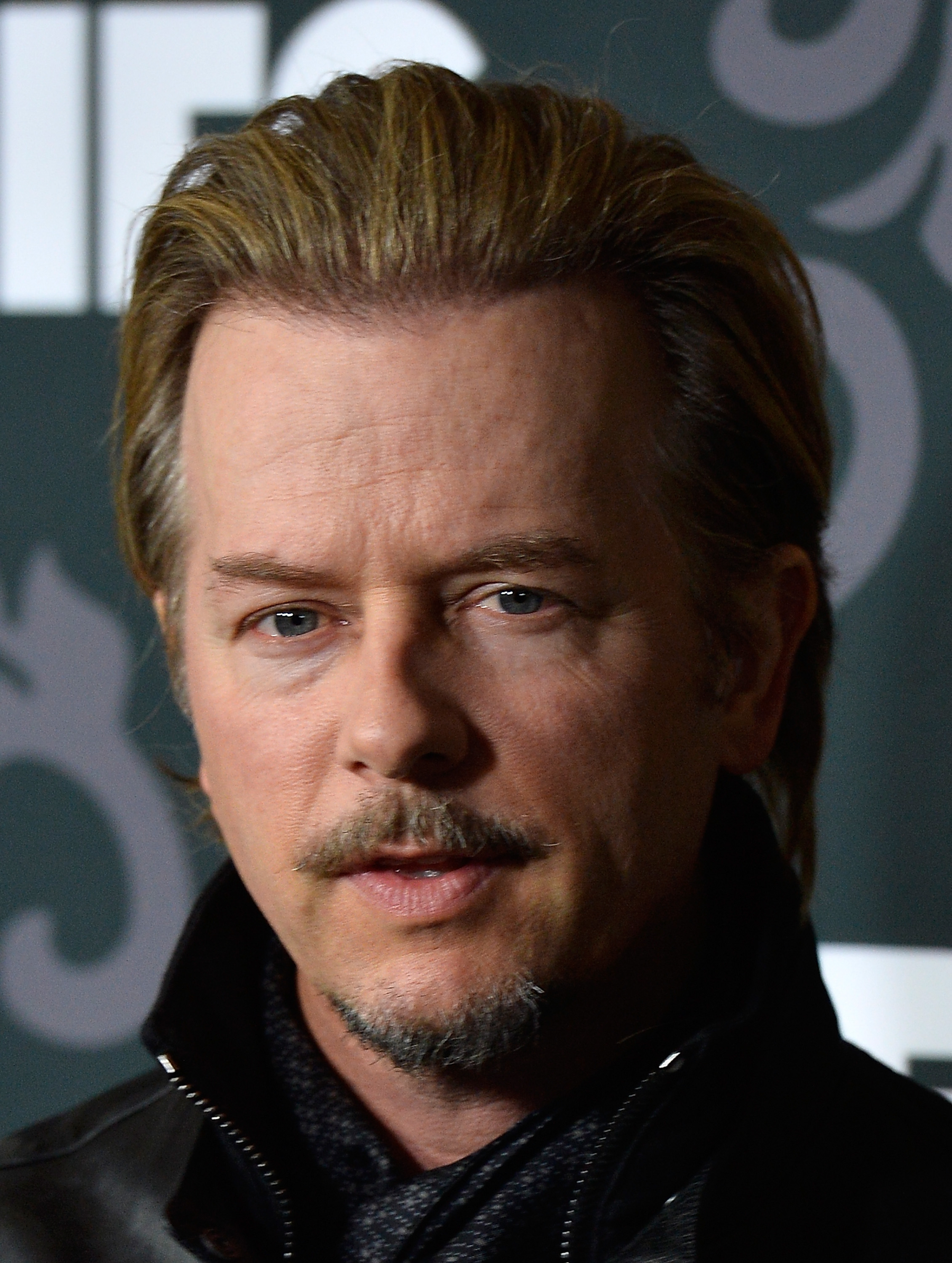 avid Spade appeared with his light brown hair swept back as he attended a screening of IFC's "The Spoils of Babylon" at the DGA Theater in Los Angeles, California, on January 7, 2014. His mustache and goatee were again prominent in the close-up, offering another look at the comedian and actor whom several netizens said Wahlberg resembled after gaining weight and changing his appearance for "Father Stu."