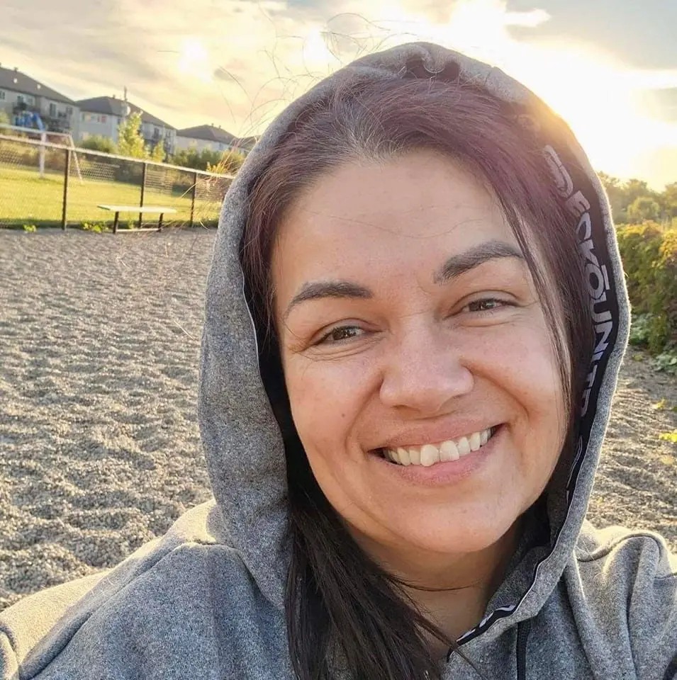 Solange Tremblay takes a selfie in a hoodie in a park in a post on March 23, 2026 | Source: Facebook/Murray Sherriffs