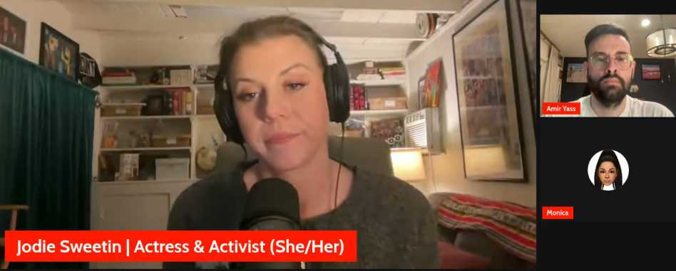 Jodie Sweetin on the podcast "The Vault" with Amir Yass and Monica, on a video dated February 10, 2025 | Source: YouTube/Amir Yass