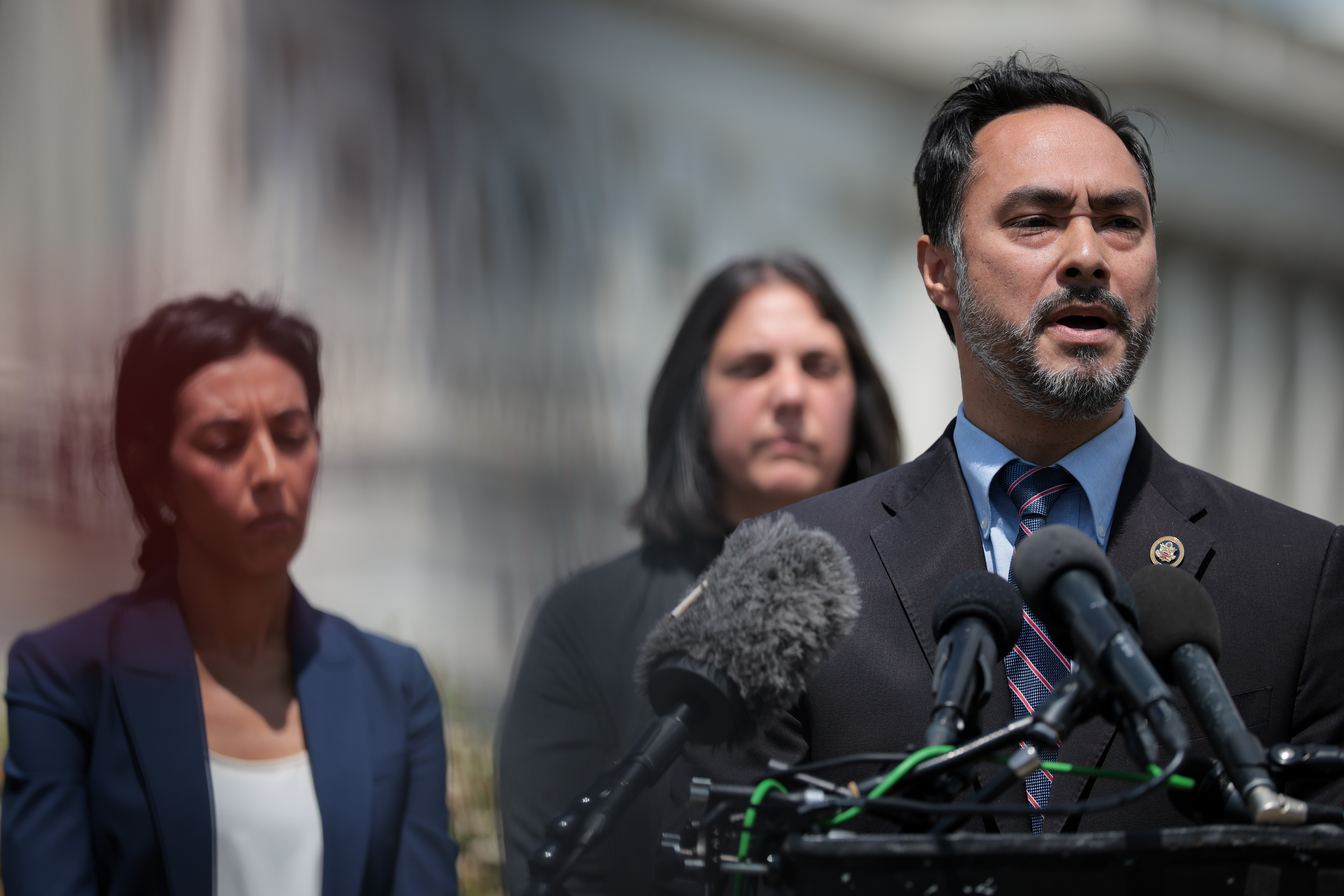 Joaquin Castro speaks outside the U.S. Capitol during a press conference on April 30, 2025 | Source: Getty Images