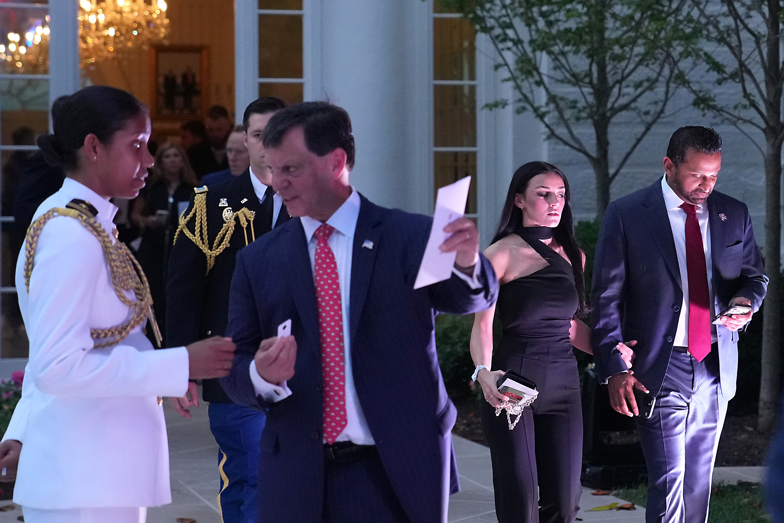 The couple were photographed holding hands during an evening appearance at the White House, showing a more personal side of their increasingly public relationship. | Source: Getty Images