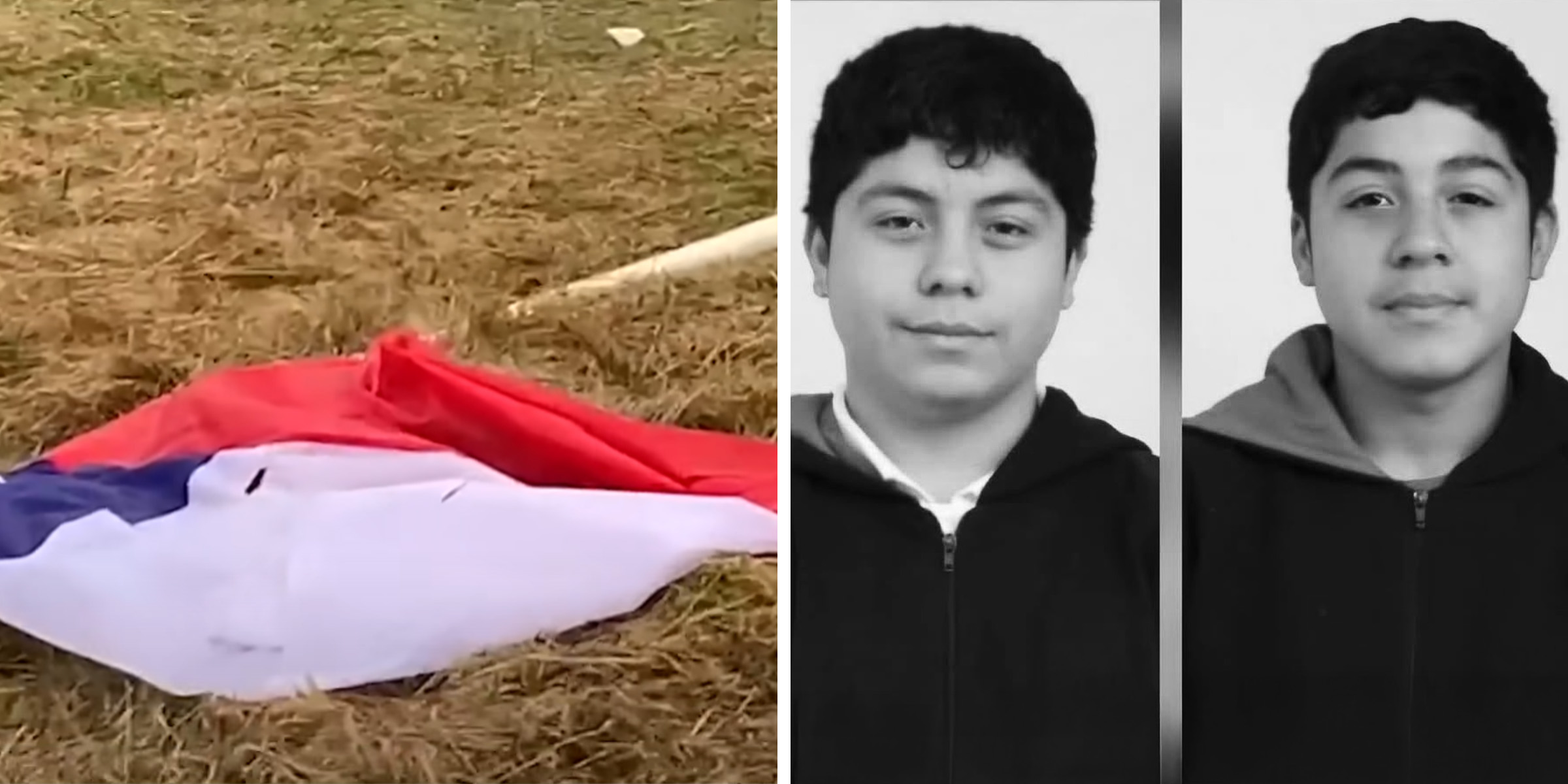 La bandera | Matías and Benjamín Sobarzo | Source: YouTube.com/CHVNoticiasTV | Facebook.com/alsurdechile | Facebook.com/alsurdechile