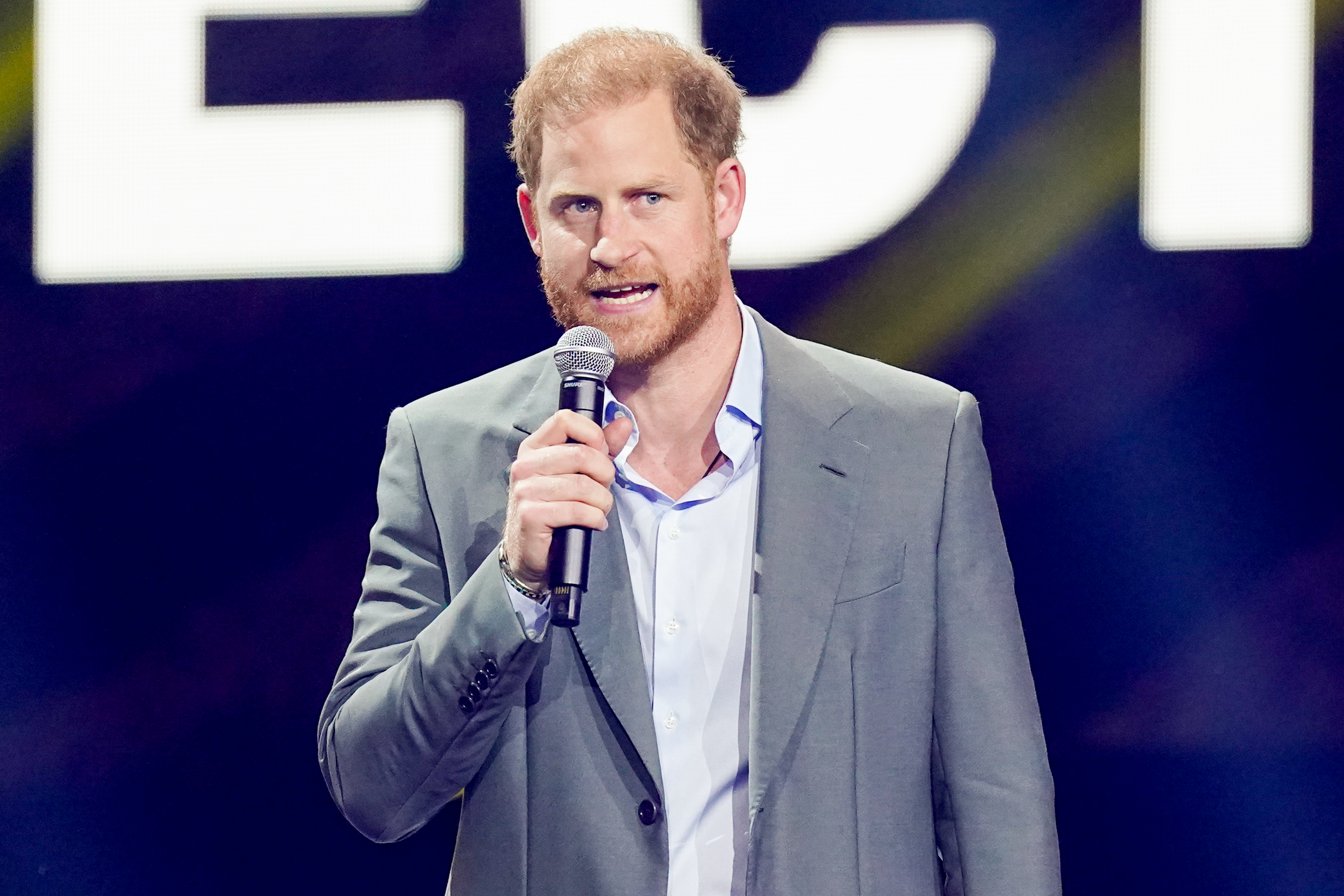 Prince Harry, Duke of Sussex, speaks during the Opening Ceremony of the Invictus Games 2023 at Merkur Spiel-Arena in Düsseldorf, Germany, on September 9, 2023, as he continued his work with the veterans’ competition. | Source: Getty Images.