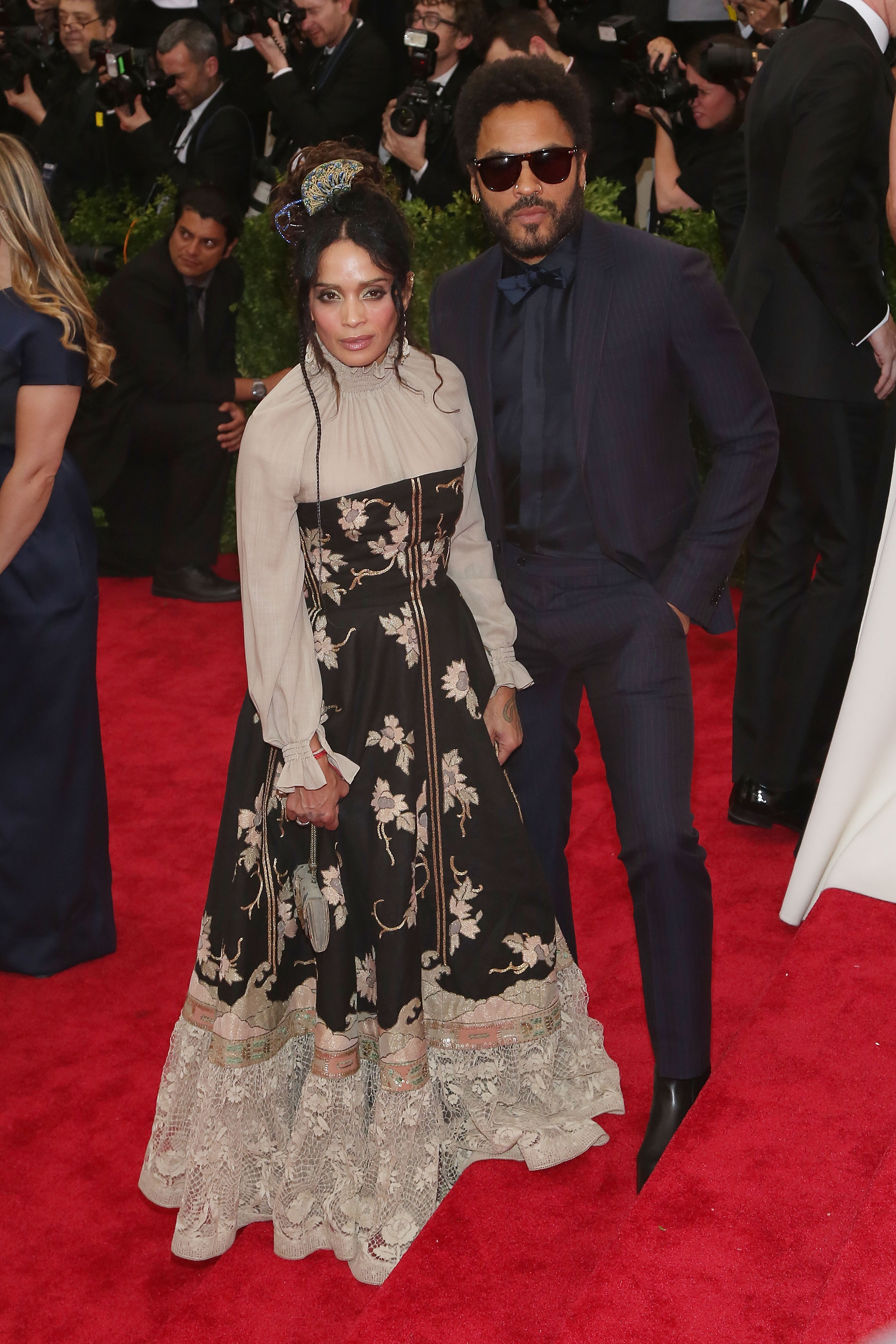 Lenny Kravitz and Lisa Bonet reunited on the red carpet at the 2015 Met Gala, more than 20 years after their divorce. The evening's theme, "China: Through the Looking Glass," inspired some of the event's most elaborate celebrity looks. | Source: Getty Images