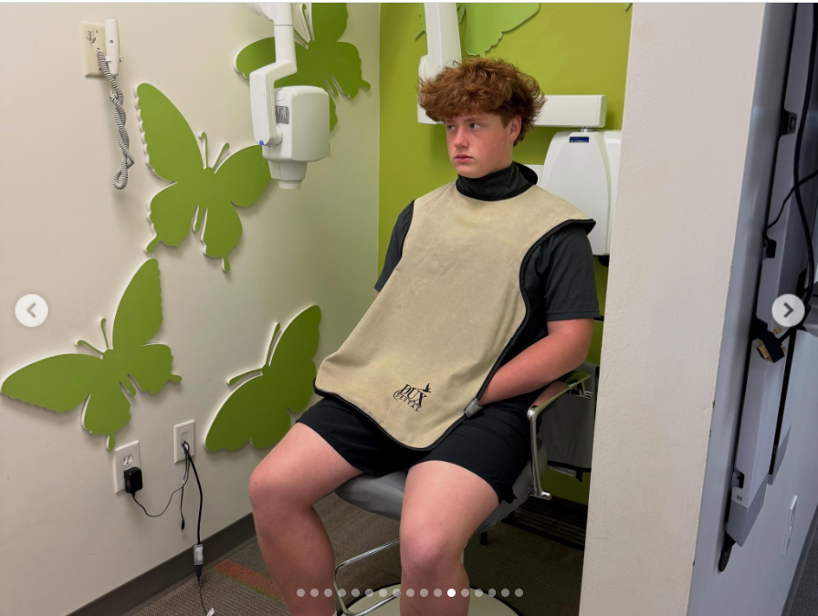 KJ Biermann sits during a dental appointment in a photo shared by his family, as his attorney Jason Sheffield strongly defended him following the arrest. Jason called KJ “in fact, innocent” and asked the public not to presume the allegations are true as the case moves forward. | Source: Instagram/kimzolciakbiermann